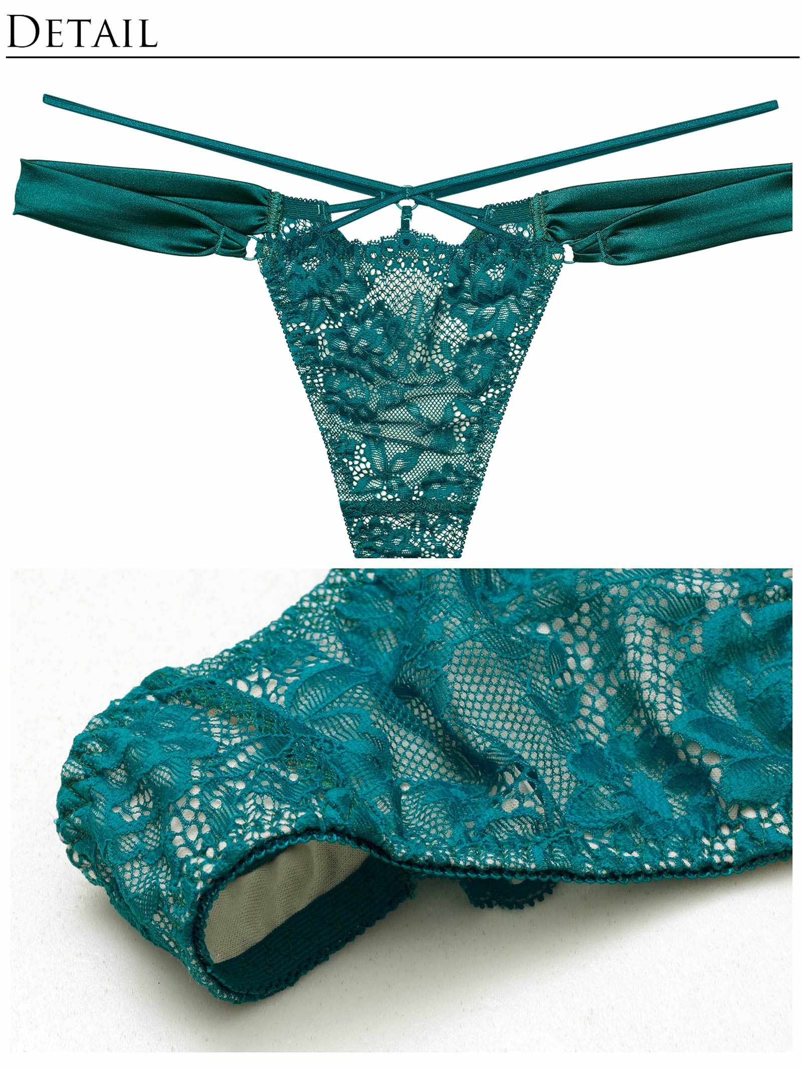 10/8新作!【Reinest】グラマラスサテンコードブラジャー&amp;バック透けTバックショーツ