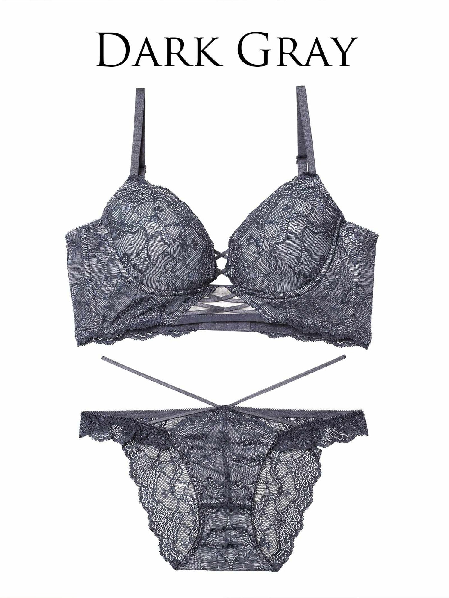 12/17新作!ラグジュアリーレースアップ背中魅せブラジャー＆バック透けフルバックショーツ