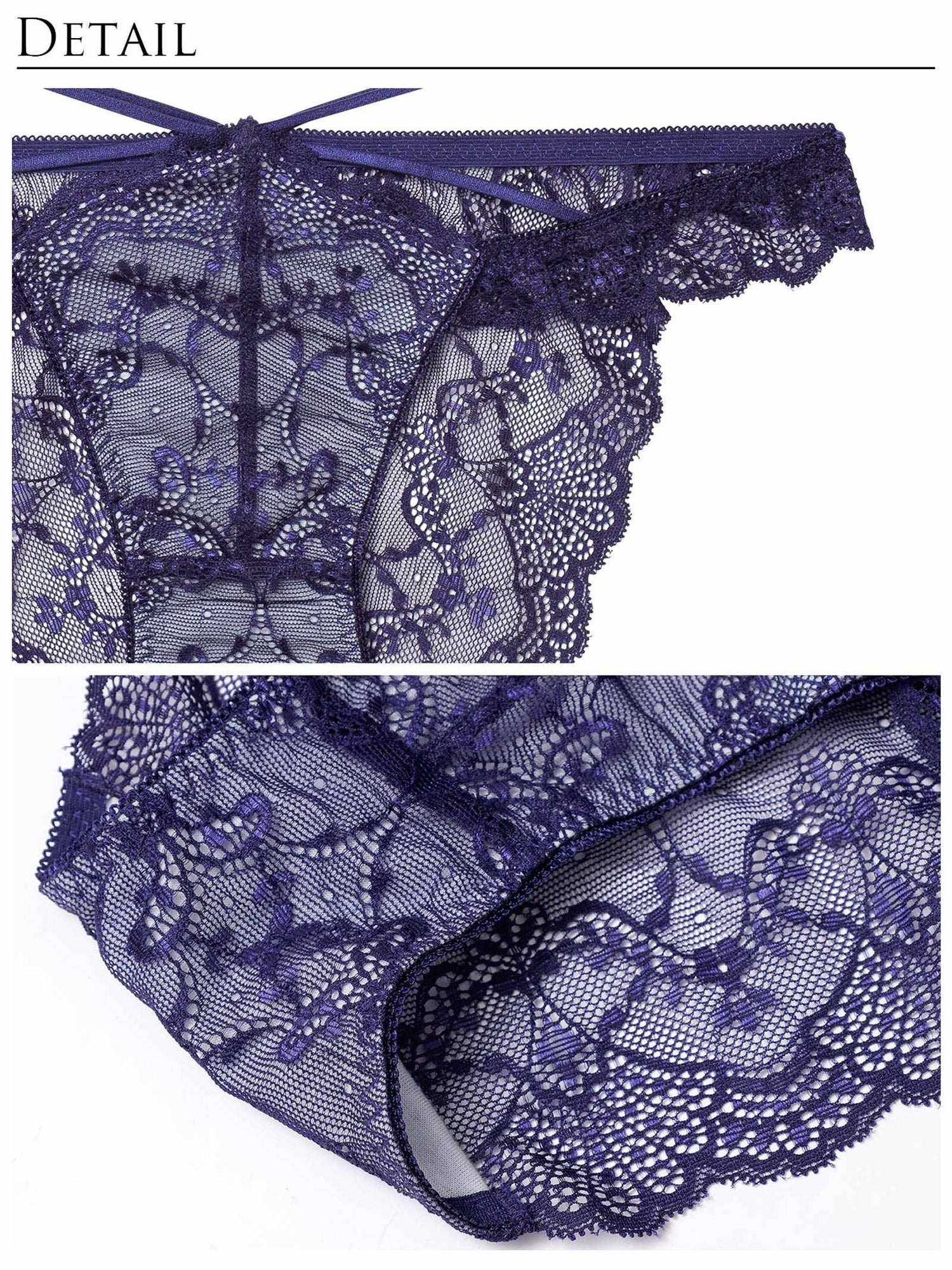 12/17新作!ラグジュアリーレースアップ背中魅せブラジャー＆バック透けフルバックショーツ