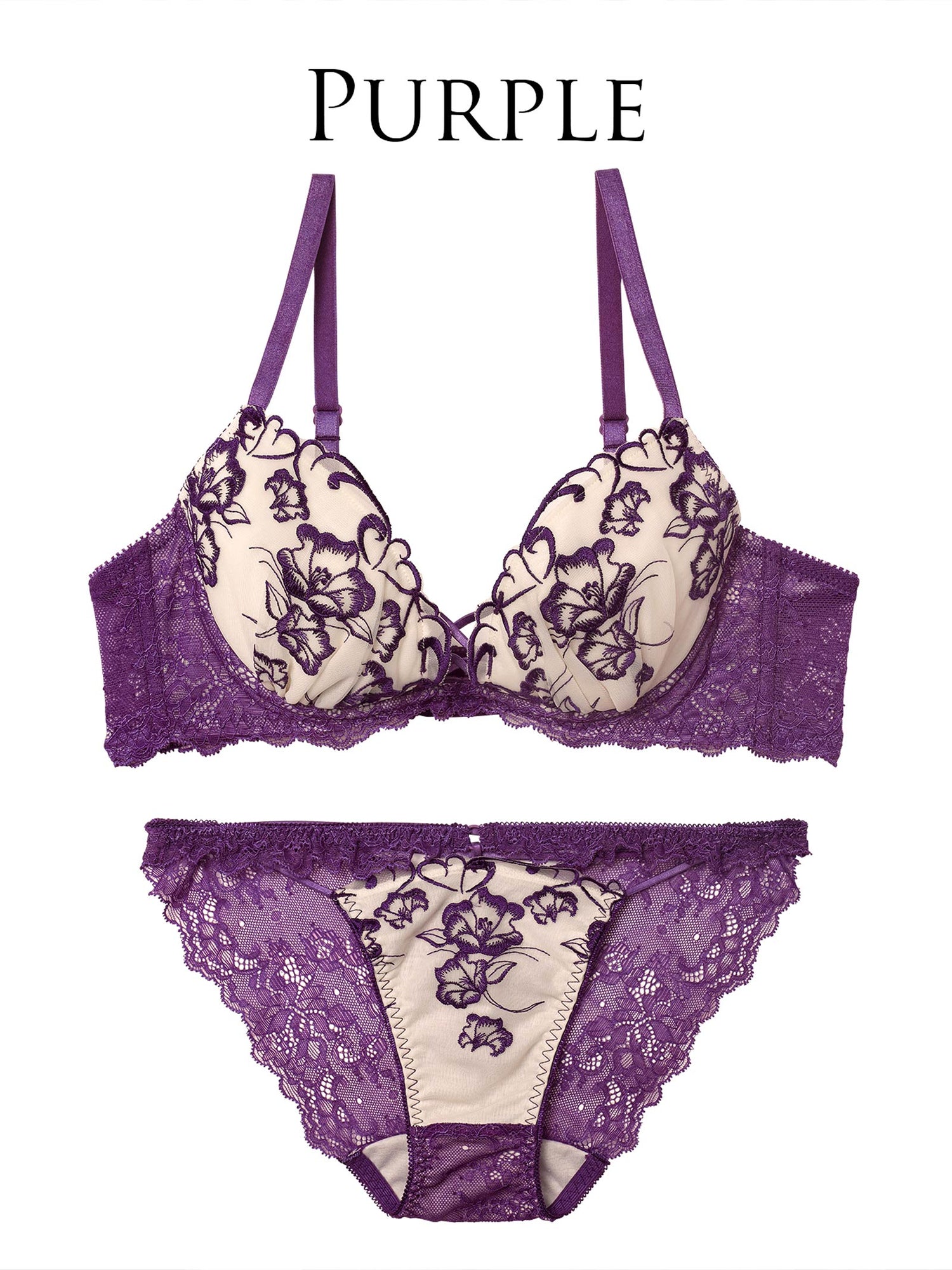 1/5新作!クレールフィーユレースアップブラジャー&amp;バック透けフルバックショーツ