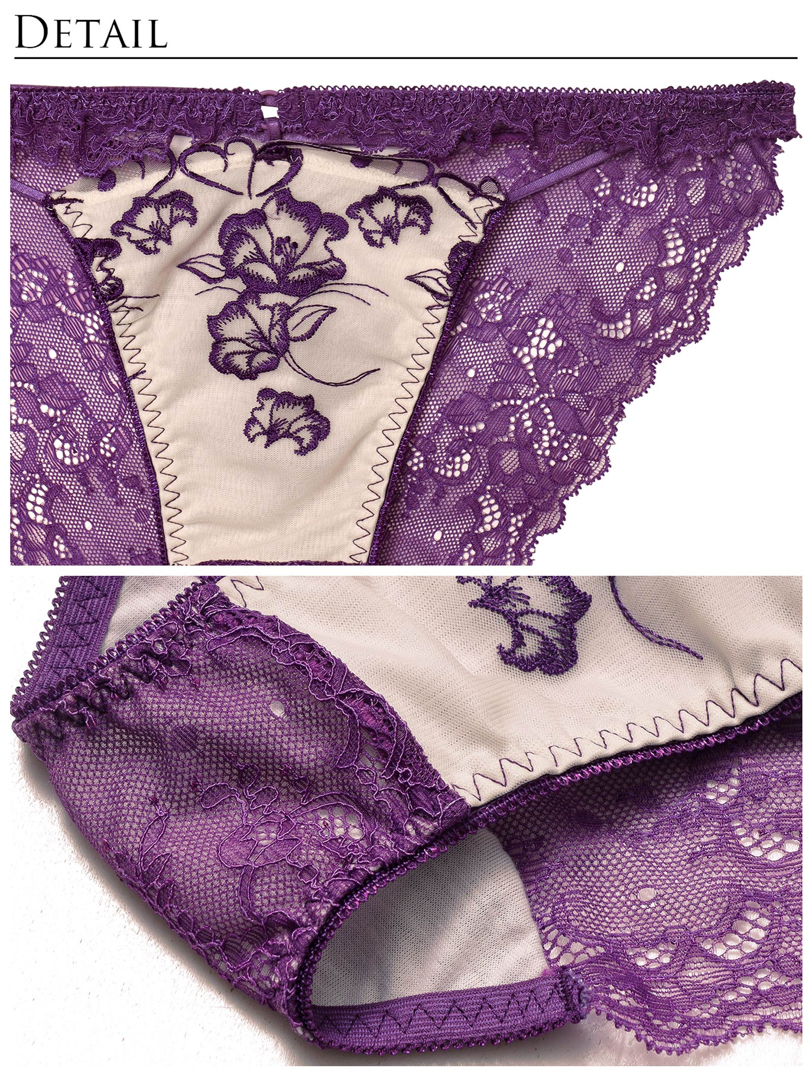 1/5新作!クレールフィーユレースアップブラジャー&amp;バック透けフルバックショーツ