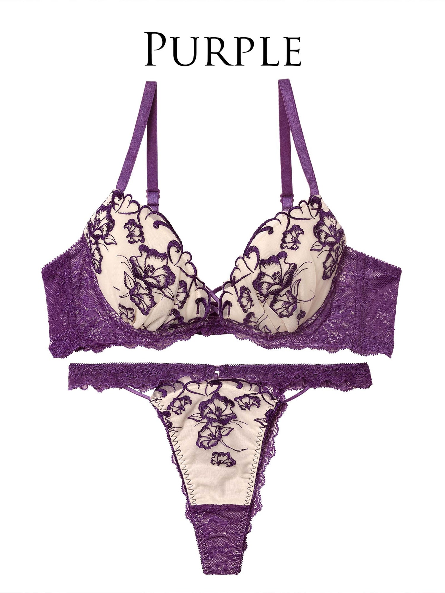 1/5新作!クレールフィーユレースアップブラジャー&amp;バック透けTバックショーツ