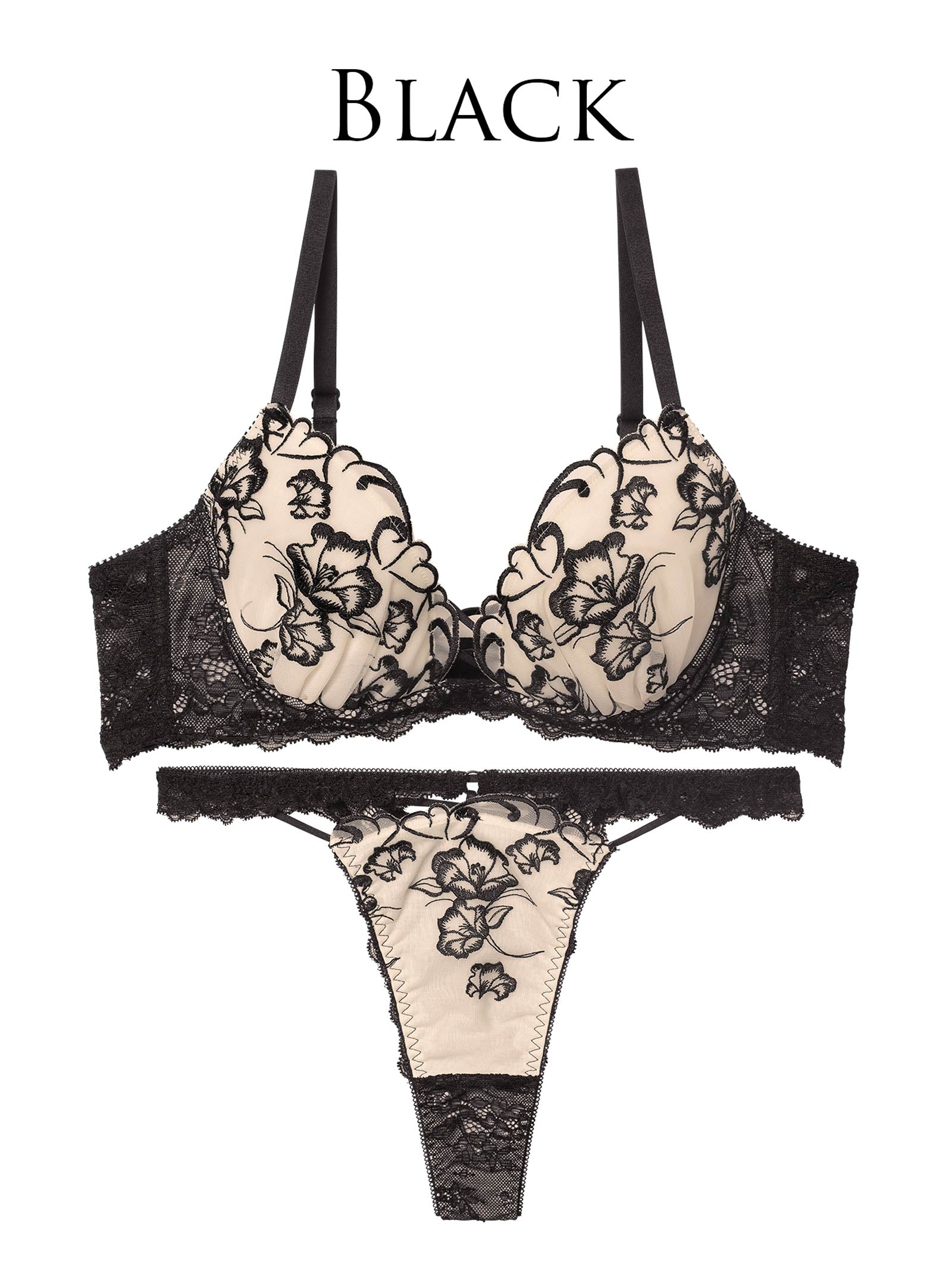 1/5新作!クレールフィーユレースアップブラジャー&amp;バック透けTバックショーツ