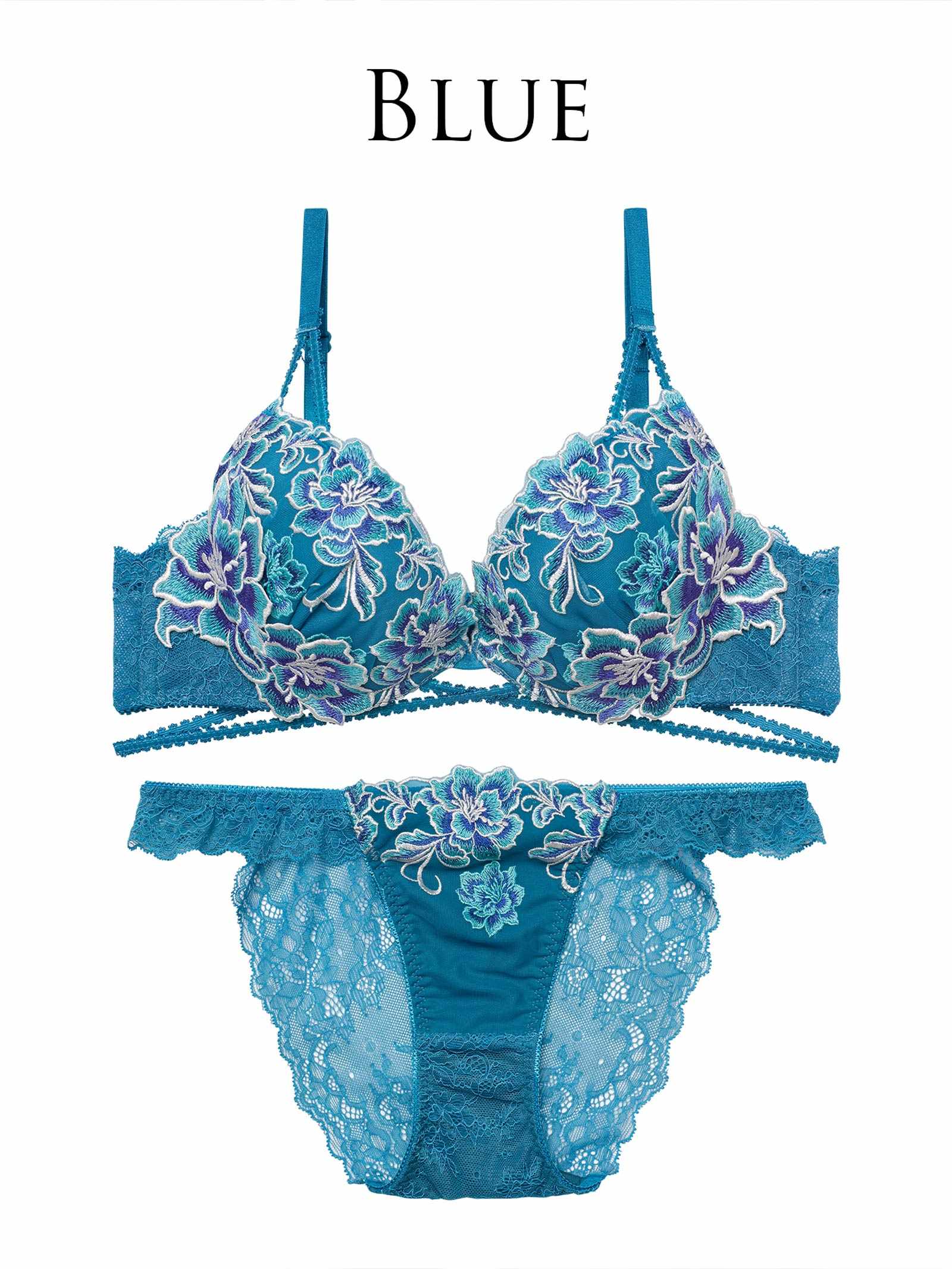 1/26新作!グラマラスブーケコードブラジャー＆バック透けフルバックショーツ