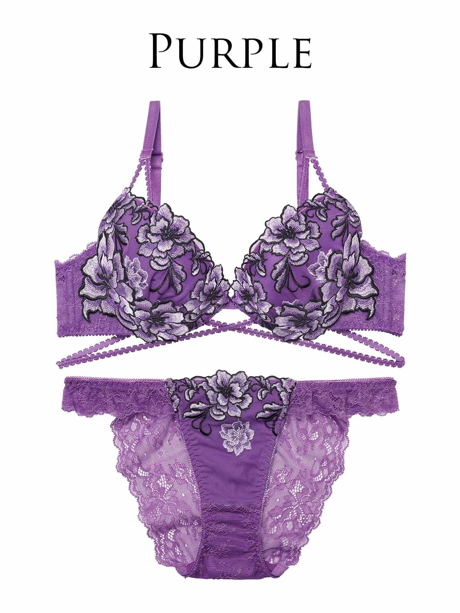 1/26新作!グラマラスブーケコードブラジャー＆バック透けフルバックショーツ