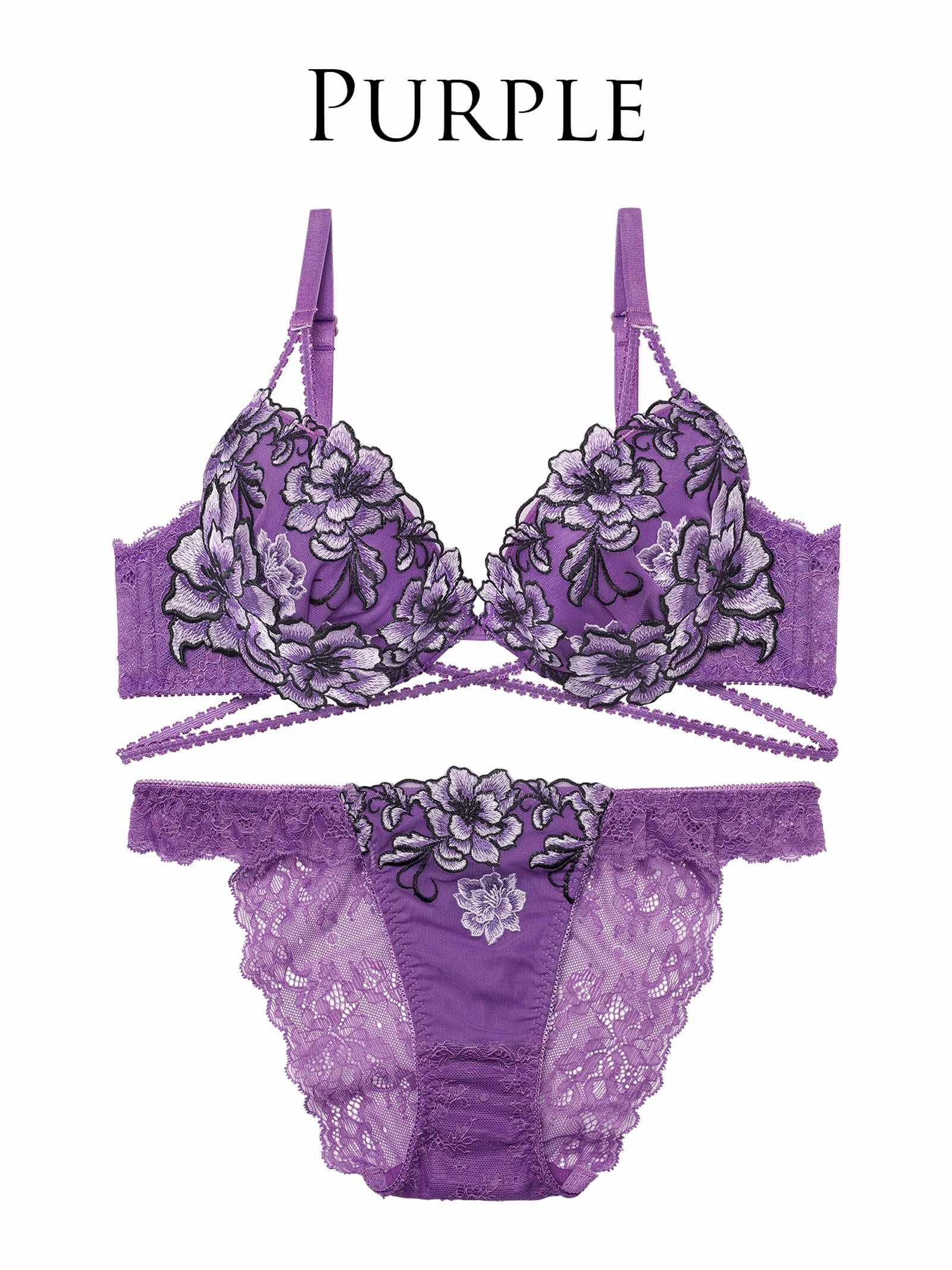 1/26新作!グラマラスブーケコードブラジャー＆バック透けフルバックショーツ