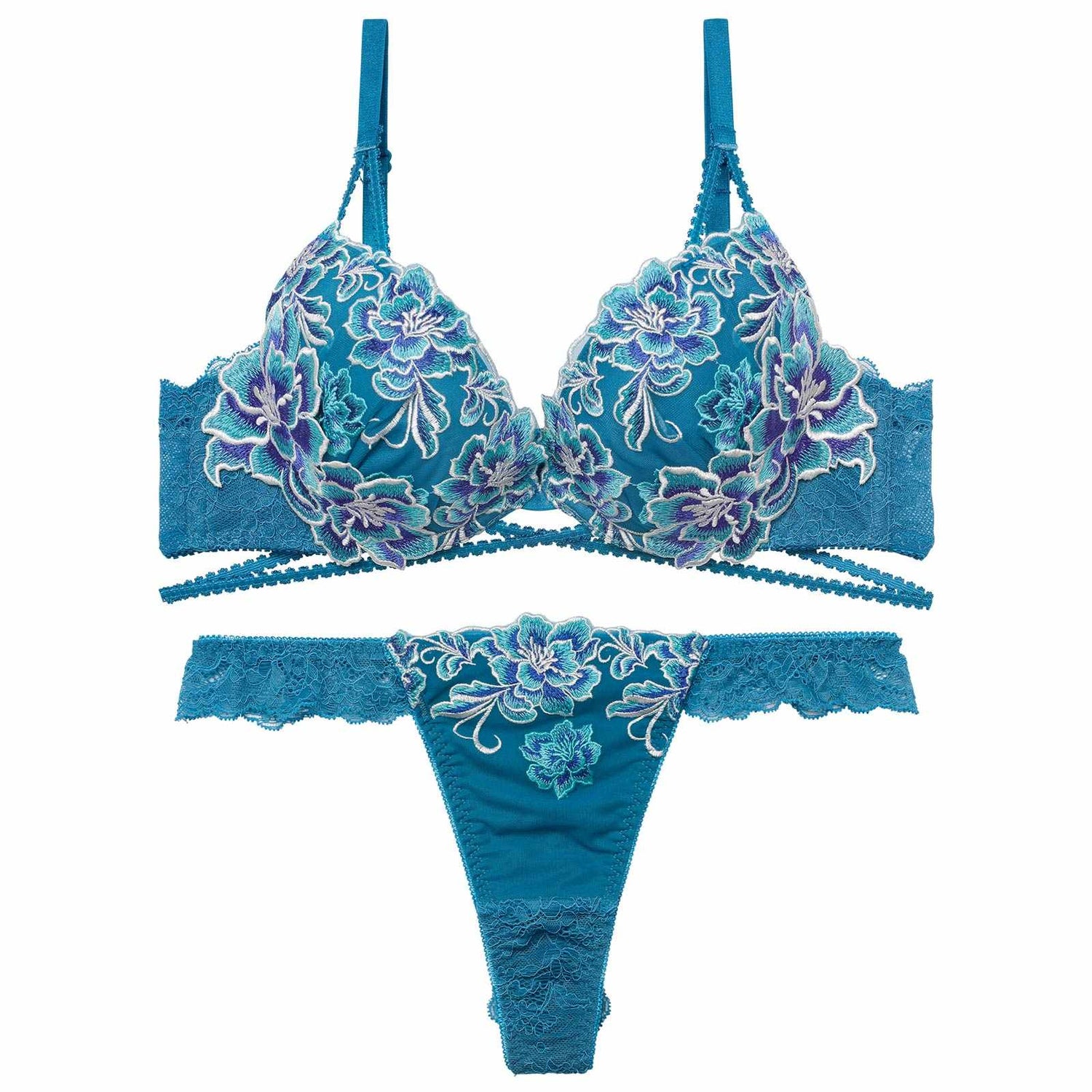 1/26新作!グラマラスブーケコードブラジャー＆バック透けTバックショーツ