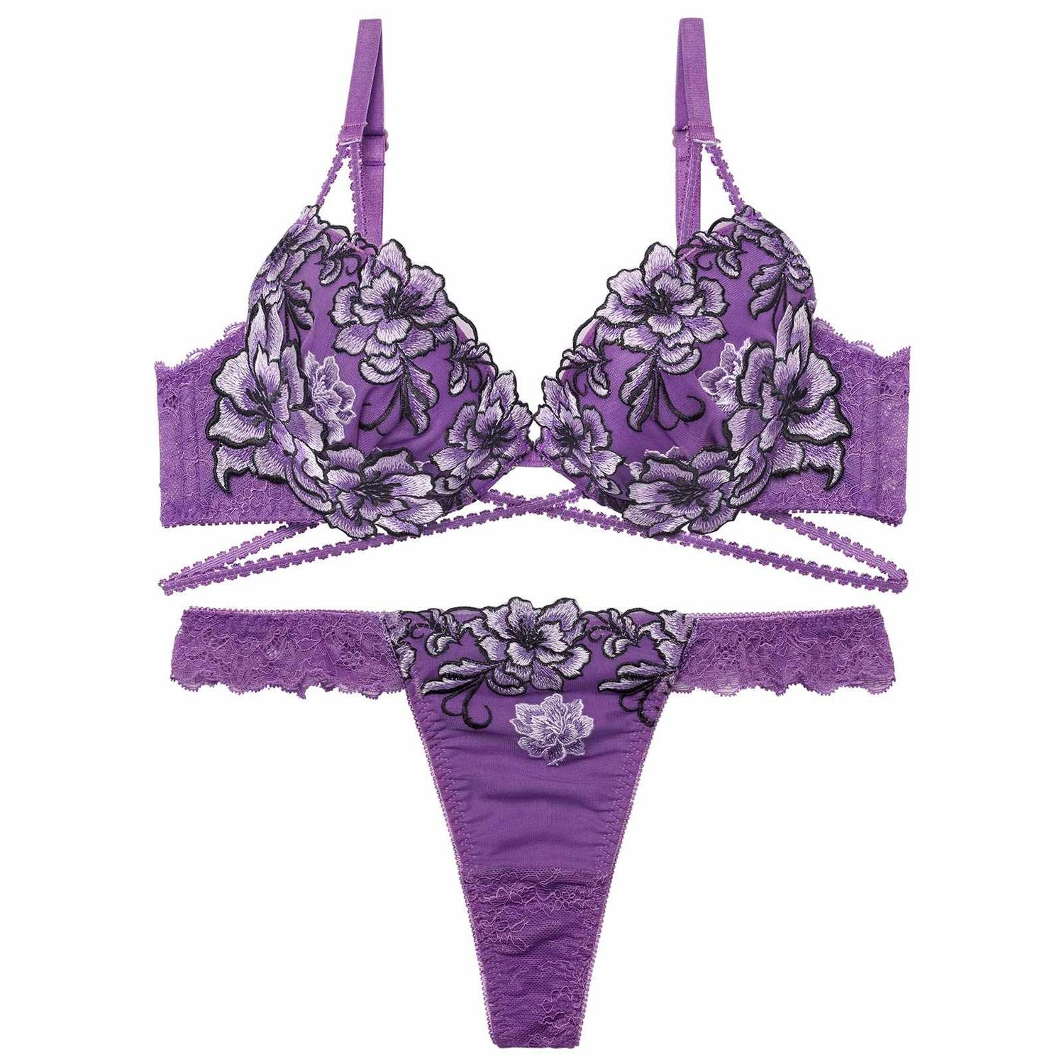 1/26新作!グラマラスブーケコードブラジャー＆バック透けTバックショーツ