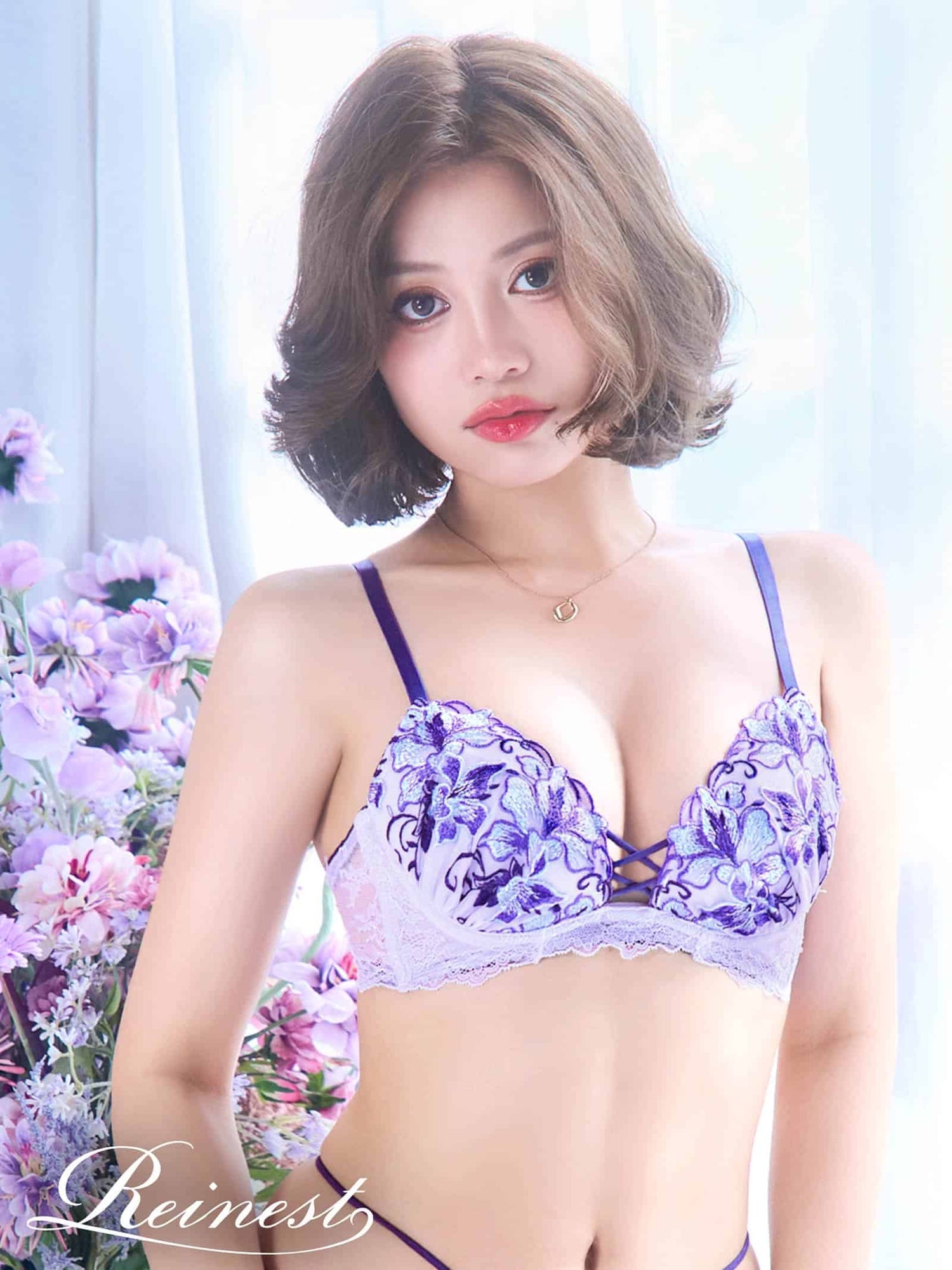 7/10新作!エレガントリリーブルームブラジャー&amp;バック透けTバックショーツ