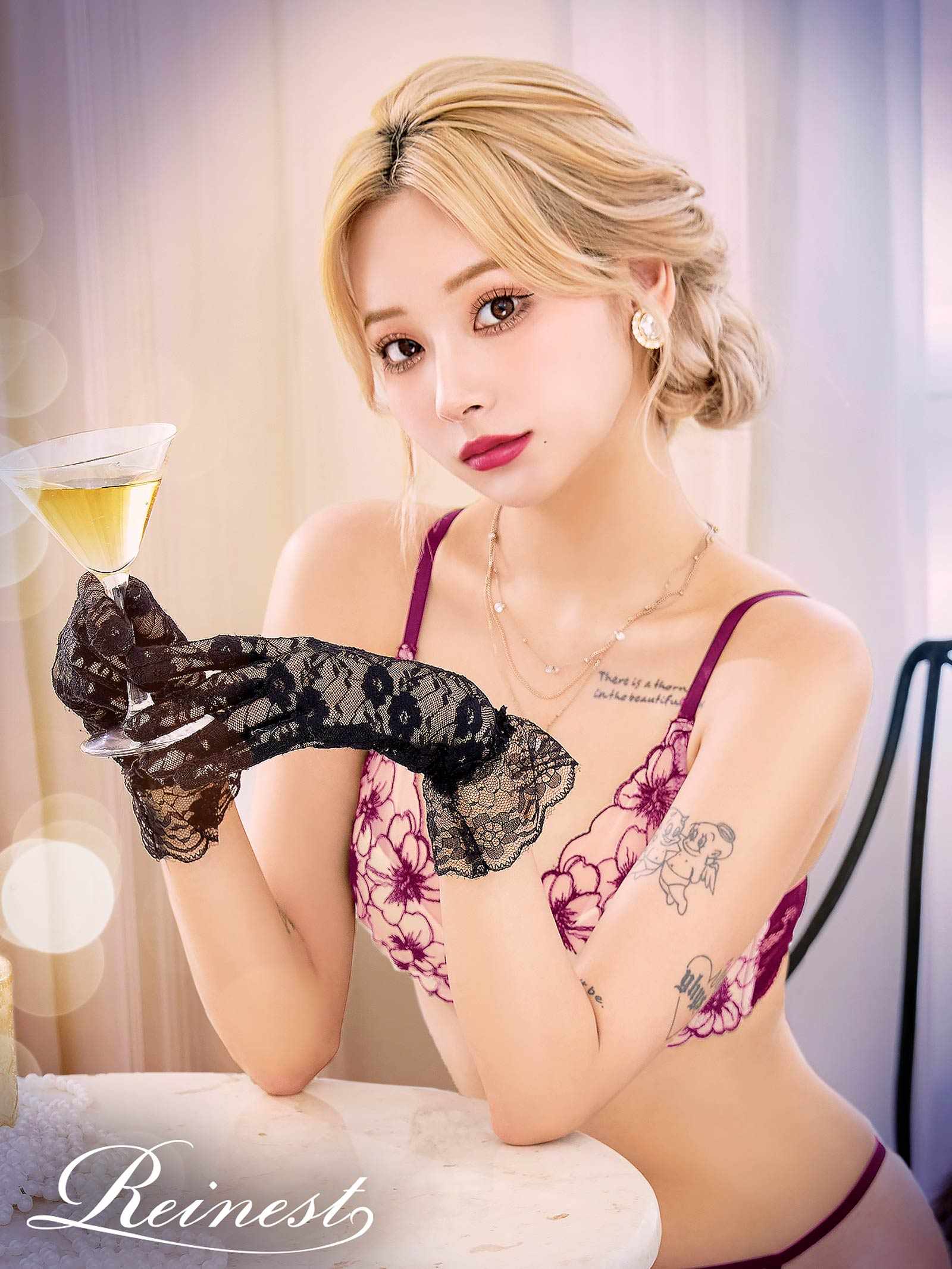 9/15新作ロマンスビオラエンブロイダリーブラジャー&amp;バック透けフルバックショーツ