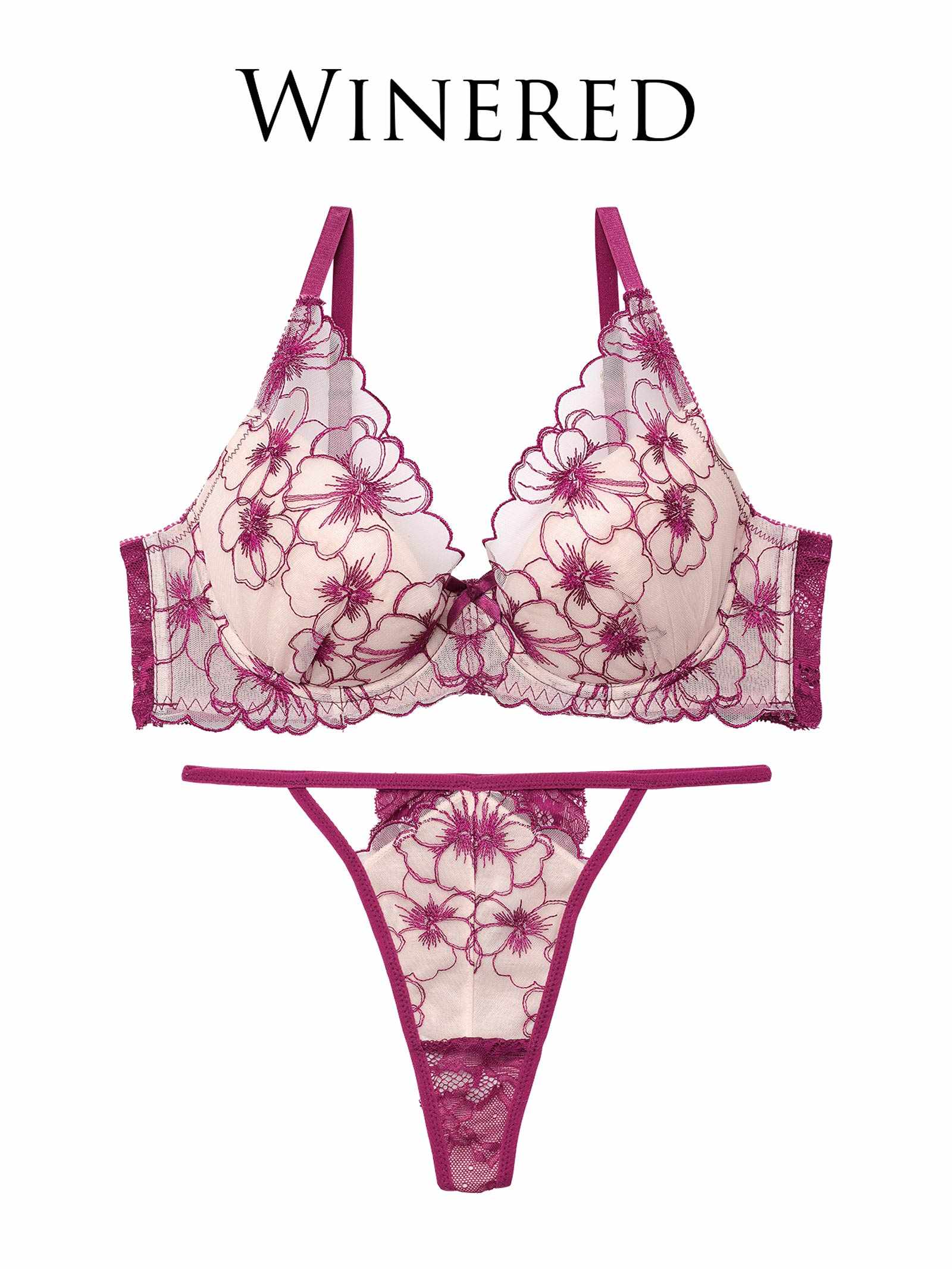 9/15新作ロマンスビオラエンブロイダリーブラジャー&amp;バック透けTバックショーツ