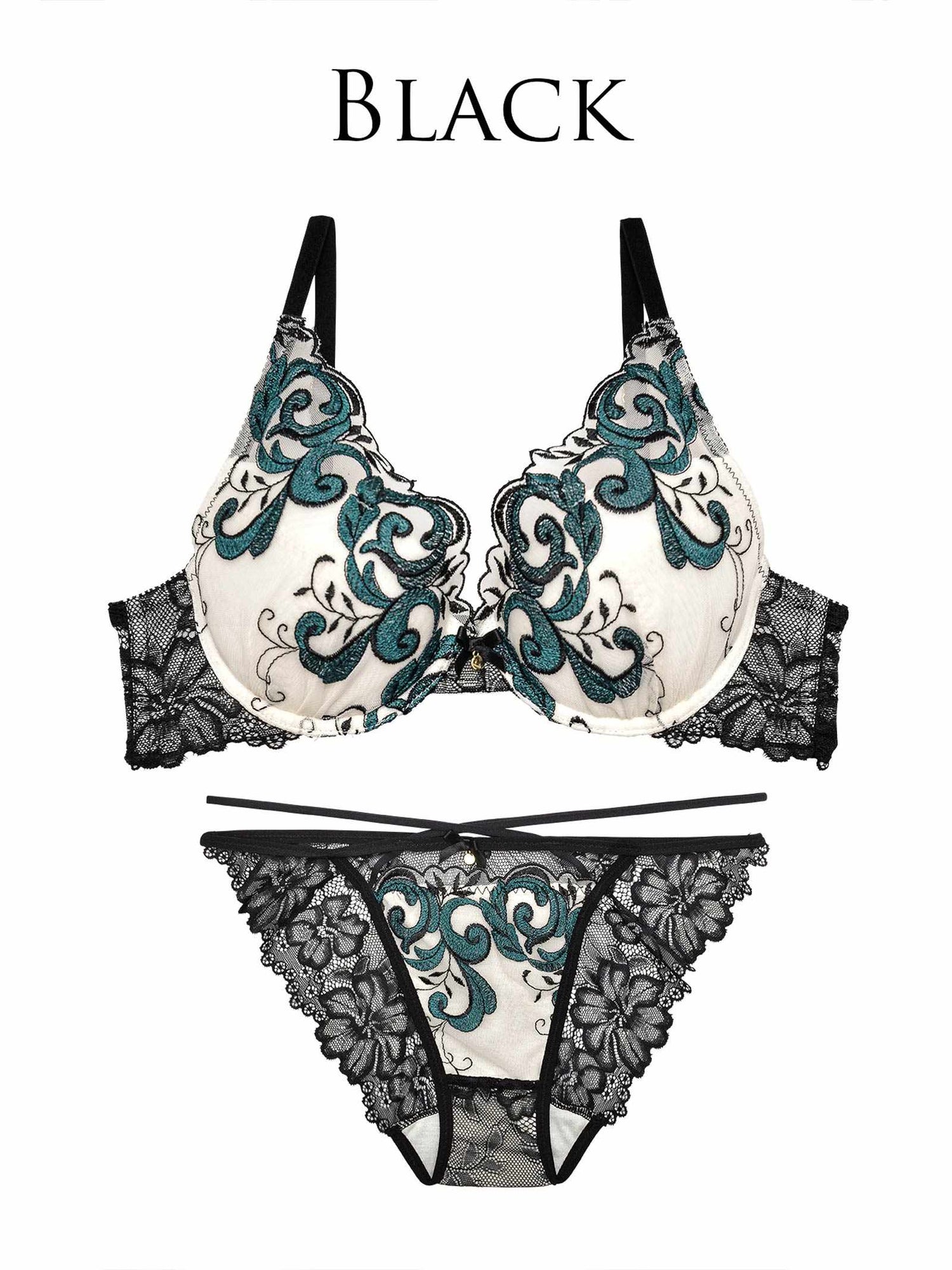 2/19新作!【Reinest】クラシカルアイビーブラジャー&amp;バック透けフルバックショーツ