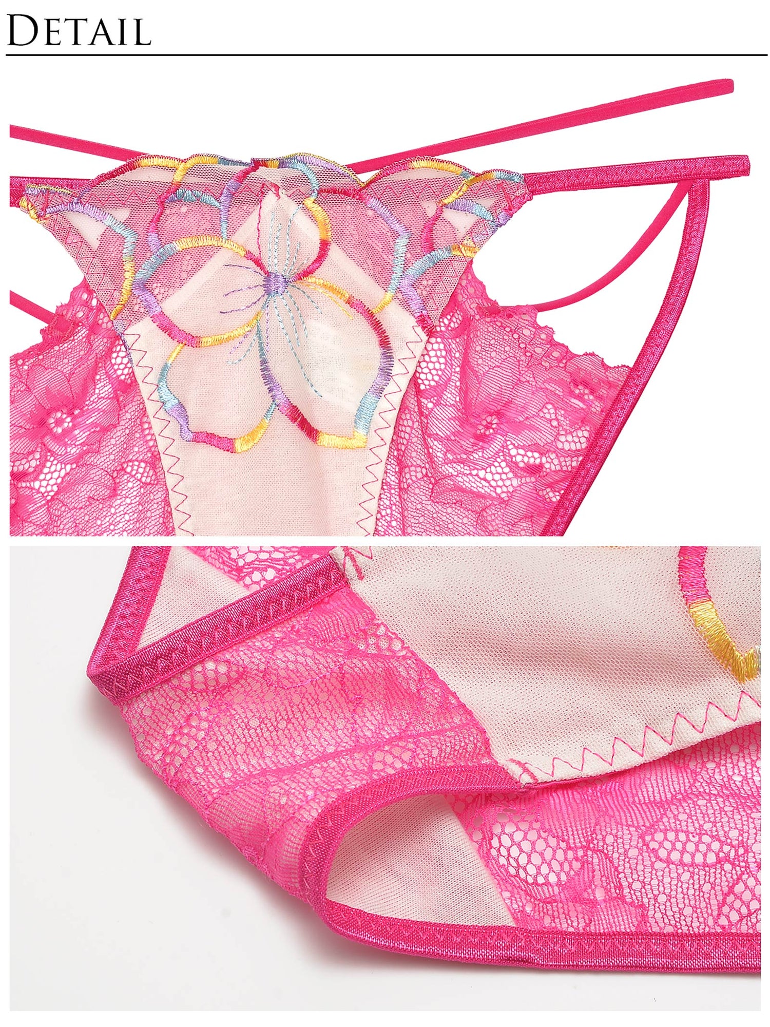 11/6新作!【Reinest】レースアップバイブラントフラワーブラジャー&amp;バック透けフルバックショーツ