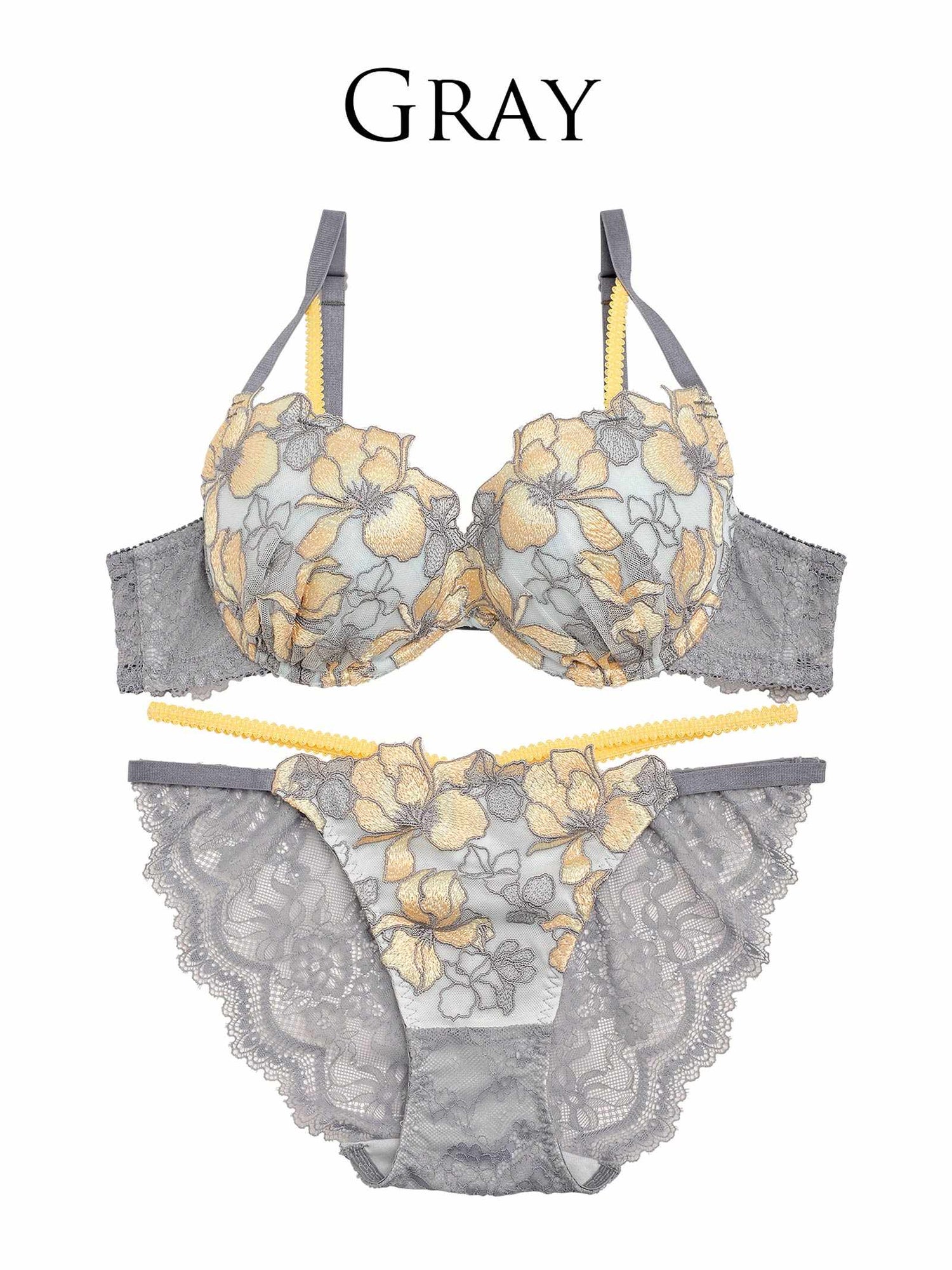 10/19新作!【Reinest】ビューティフルシャイニーフラワーブラジャー&amp;バック透けフルバックショーツ