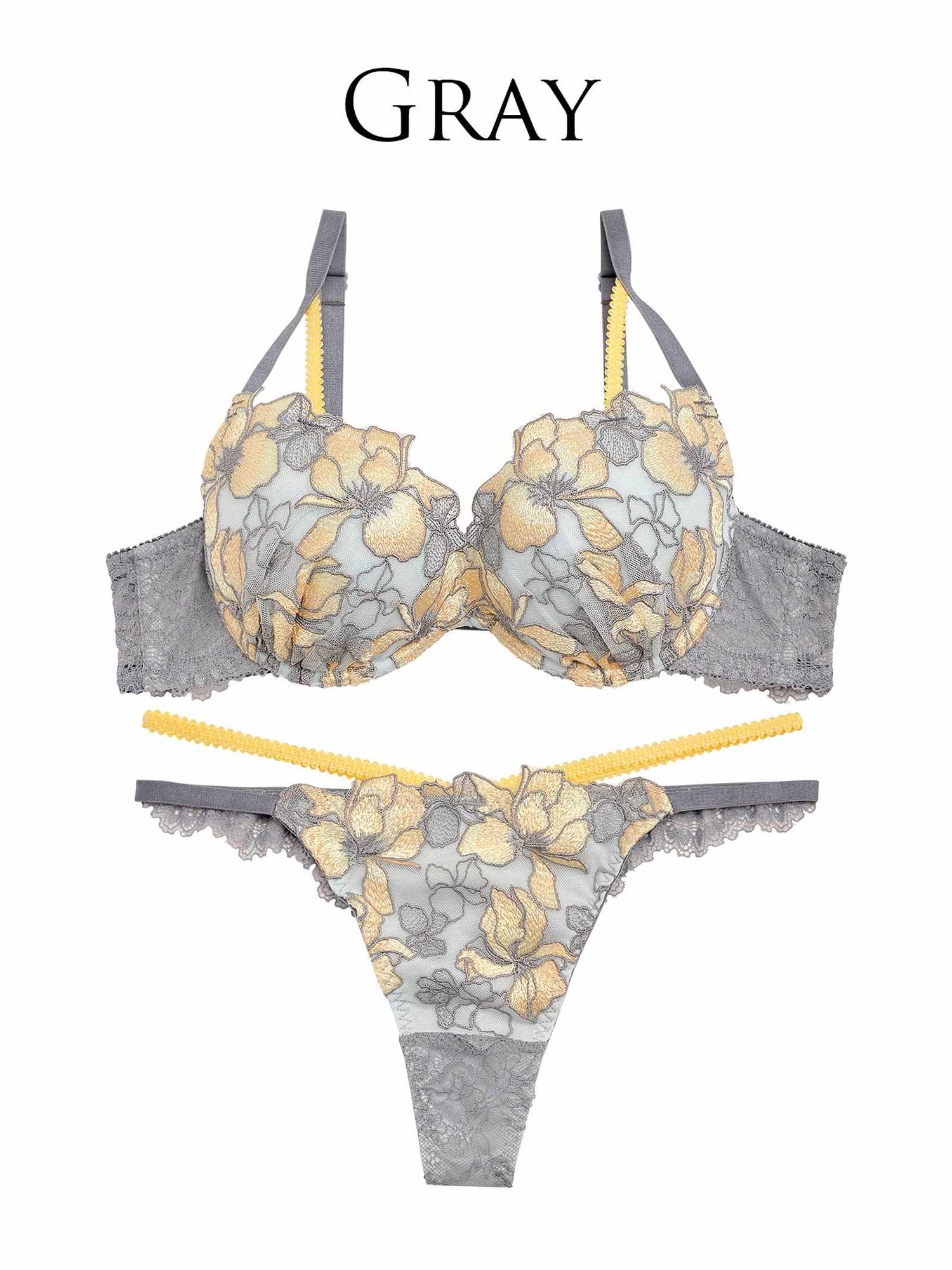 10/19新作!【Reinest】ビューティフルシャイニーフラワーブラジャー&amp;バック透けTバックショーツ