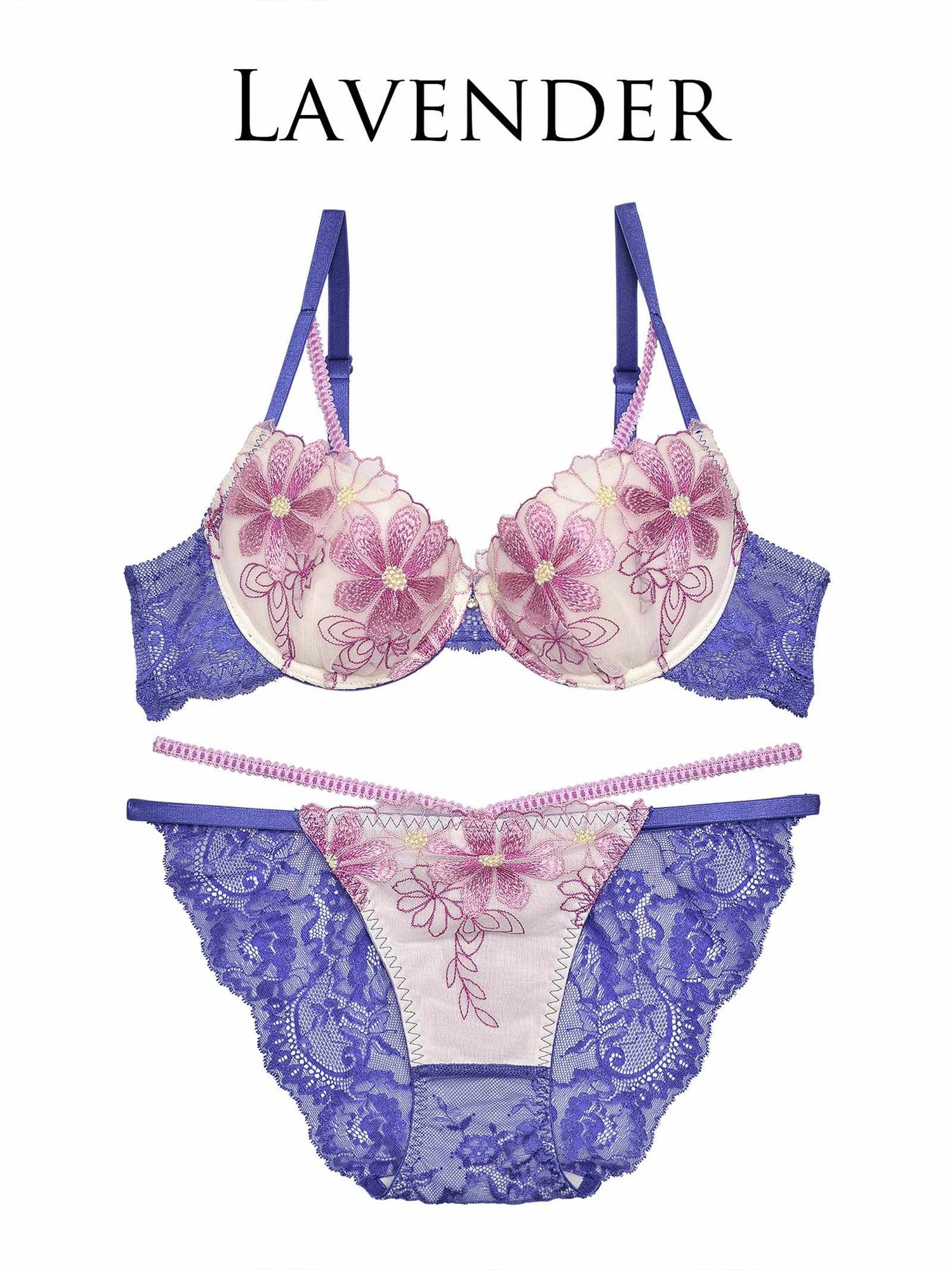 【Reinest】トゥインクルマーガレットペタルブラジャー&amp;バック透けフルバックショーツ