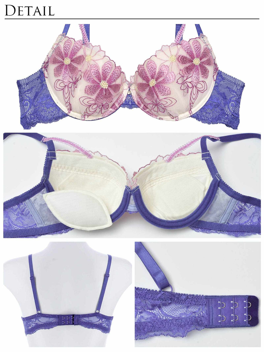 【Reinest】トゥインクルマーガレットペタルブラジャー&amp;バック透けTバックショーツ