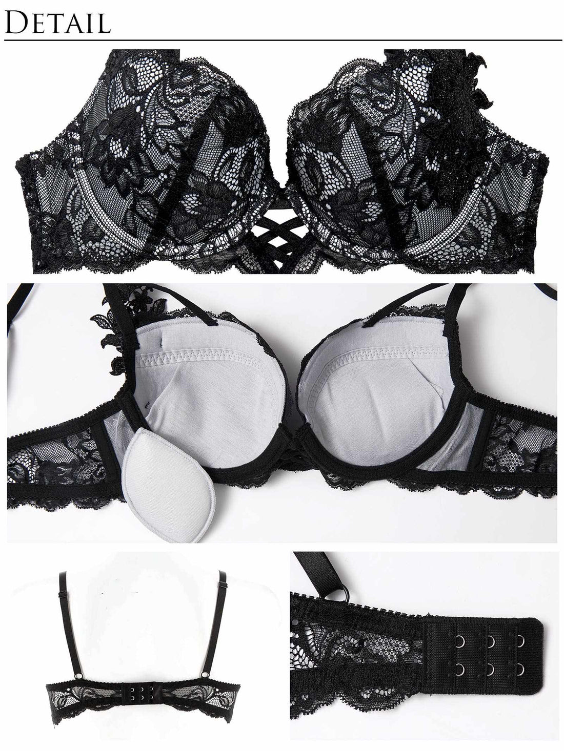 2/21新作!【Reinest】ミスティックレーシィクロスブラジャー&amp;バック透けフルバックショーツ