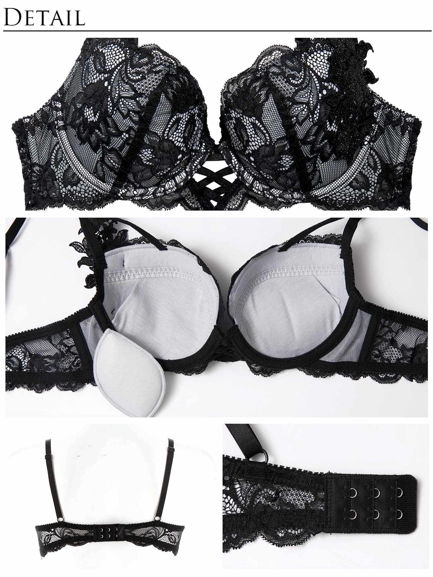2/21新作!【Reinest】ミスティックレーシィクロスブラジャー&amp;バック透けフルバックショーツ
