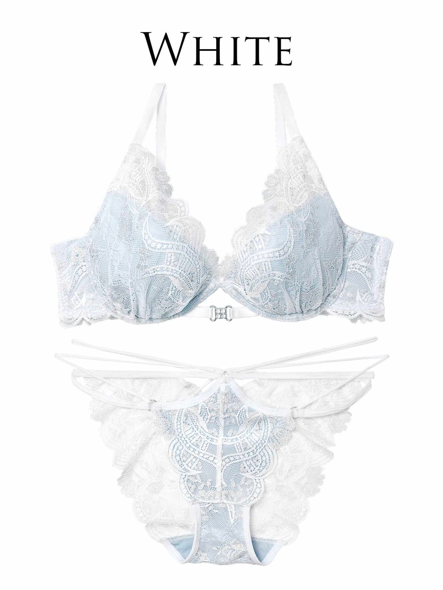 12/1新作!エレガントジュエルレースブラジャー&amp;バック透けフルバックショーツ