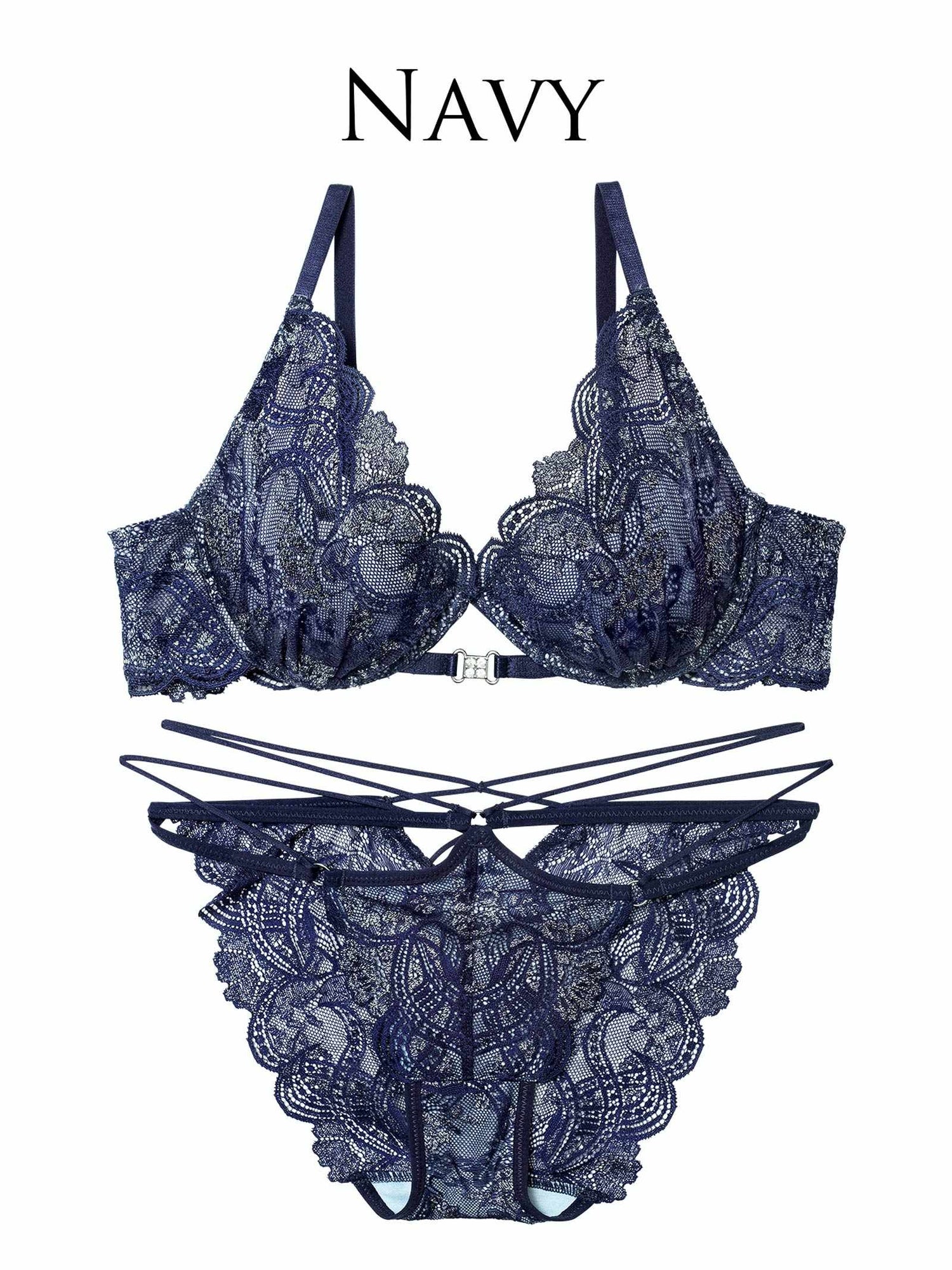 12/1新作!エレガントジュエルレースブラジャー&amp;バック透けフルバックショーツ
