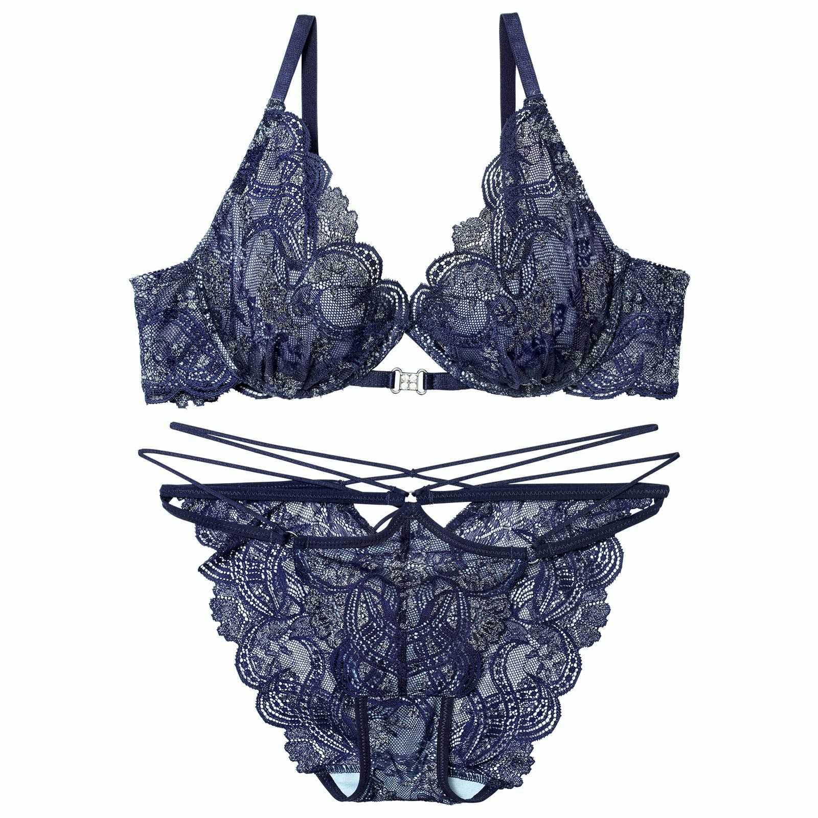 12/1新作!エレガントジュエルレースブラジャー&amp;バック透けフルバックショーツ