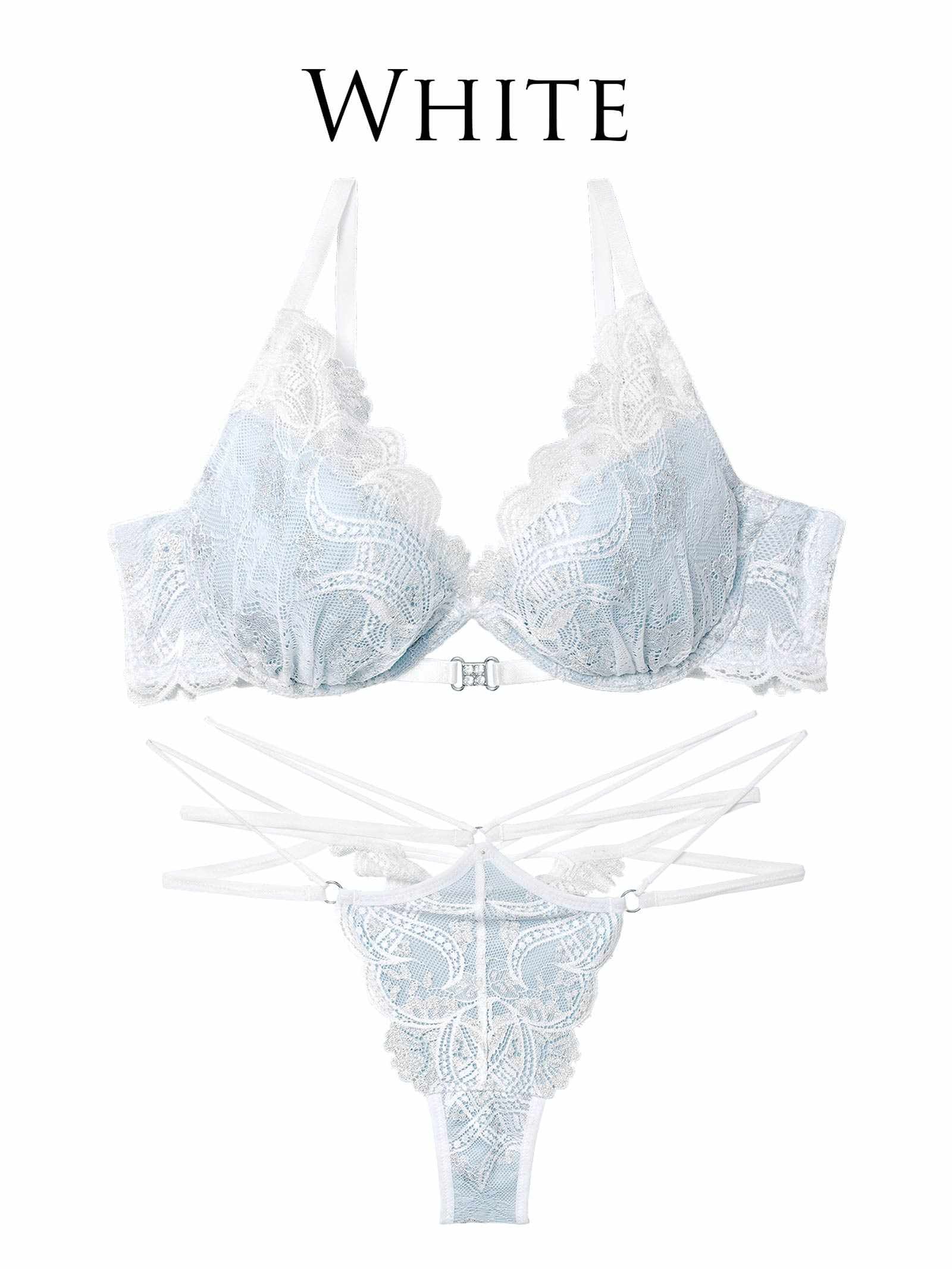 12/1新作!エレガントジュエルレースブラジャー&amp;バック透けTバックショーツ