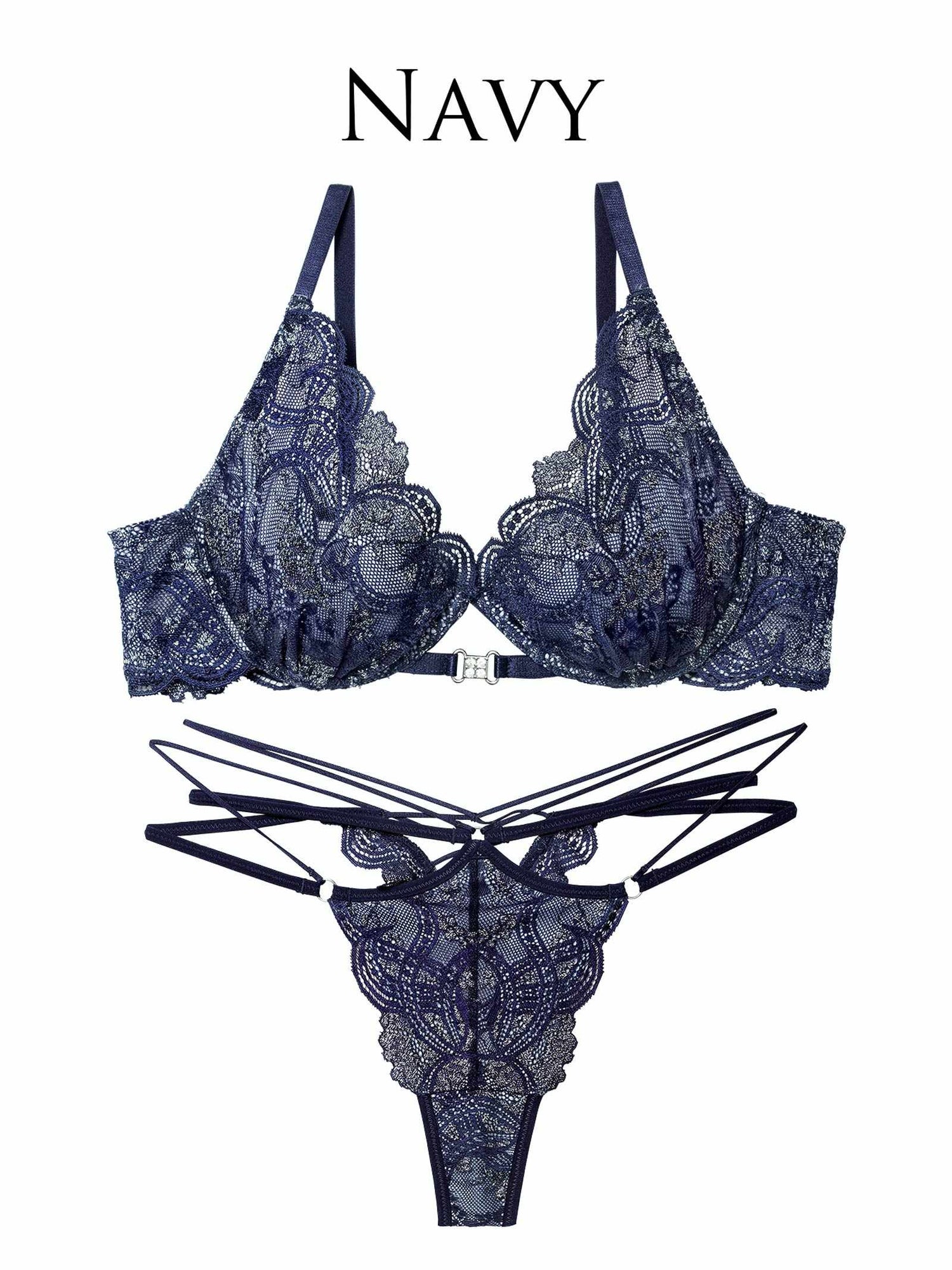 12/1新作!エレガントジュエルレースブラジャー&amp;バック透けTバックショーツ