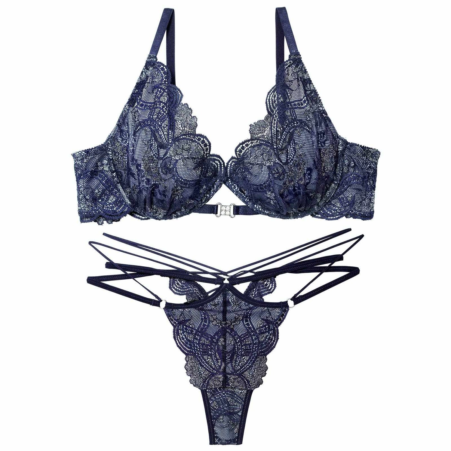 12/1新作!エレガントジュエルレースブラジャー&amp;バック透けTバックショーツ