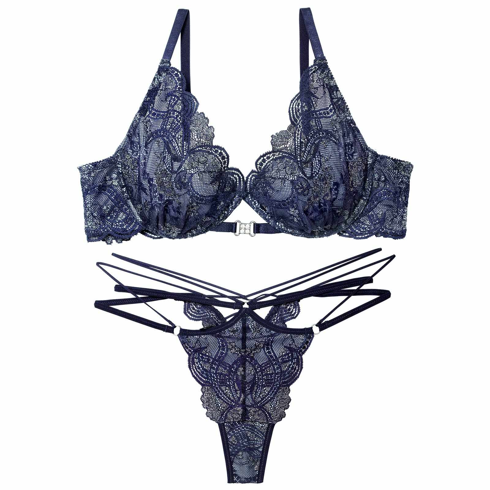 12/1新作!エレガントジュエルレースブラジャー&amp;バック透けTバックショーツ