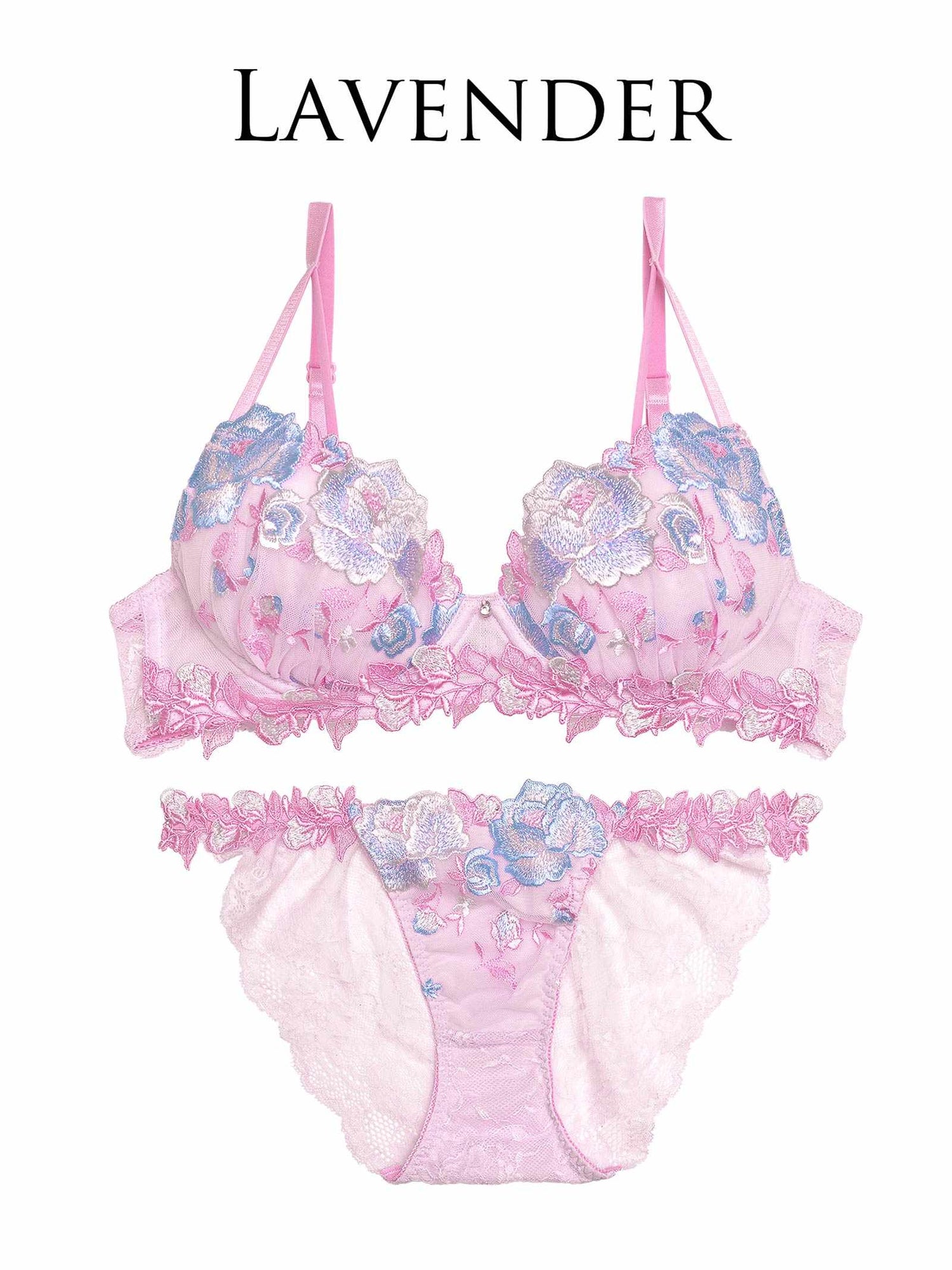 【Reinest】リュクスローズブーケブラジャー&amp;バック透けフルバックショーツ