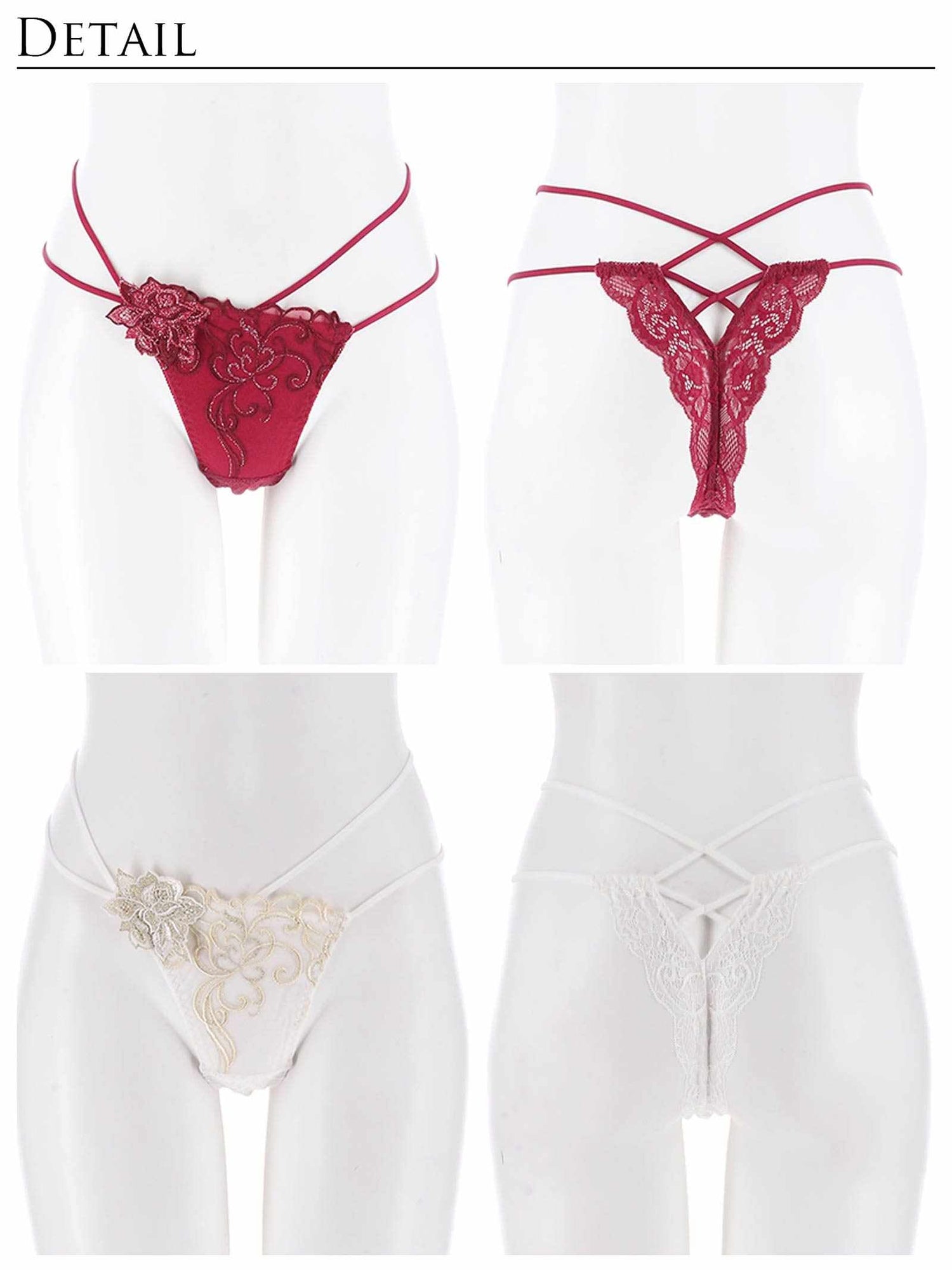 1/20新作!レーヴブロッサムレースアップバック透け選べるショーツ[おそろいショーツ]