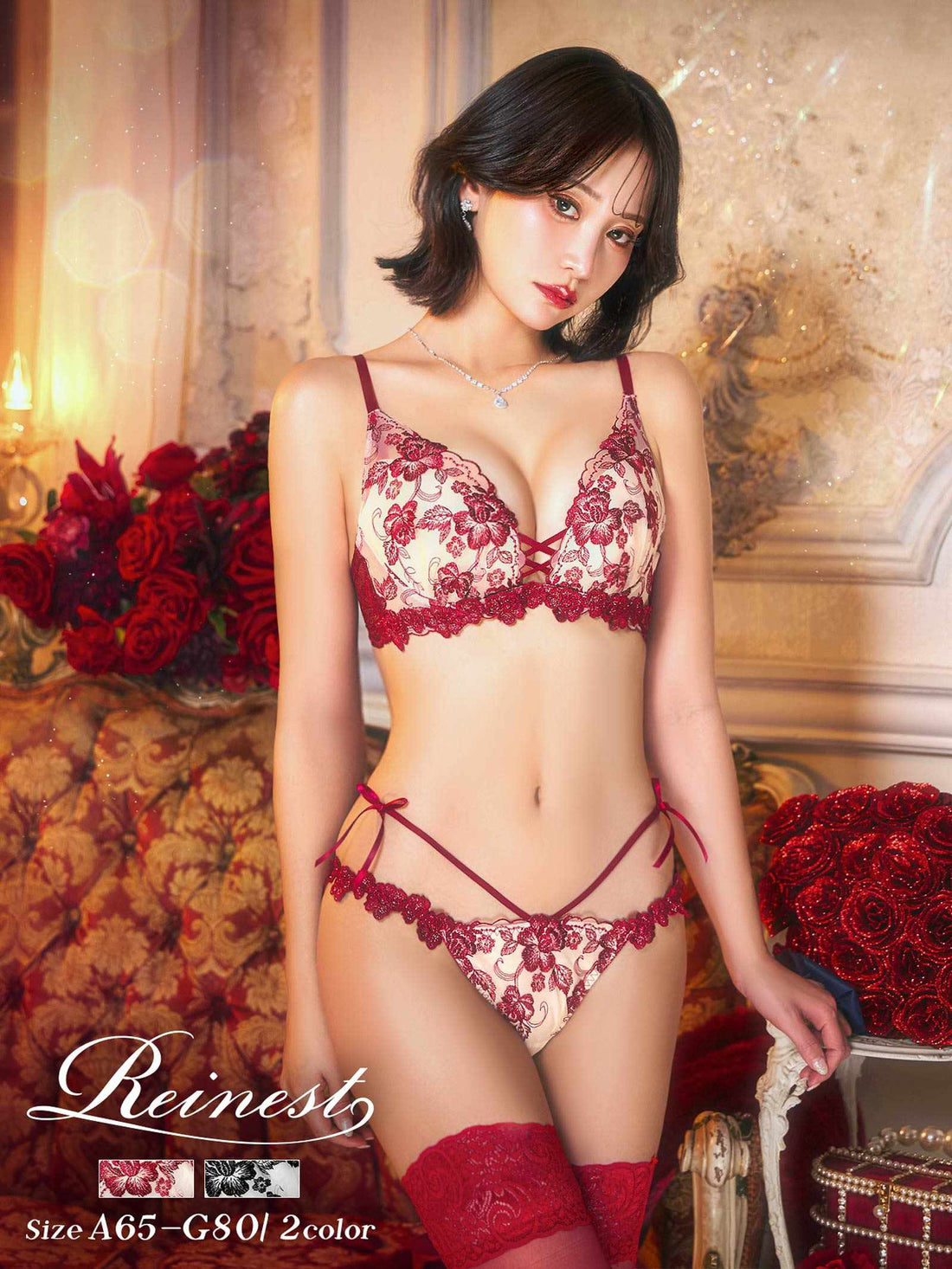 2/18新作!ラディアントブロッサムブラジャー&amp;バック透けフルバックショーツ