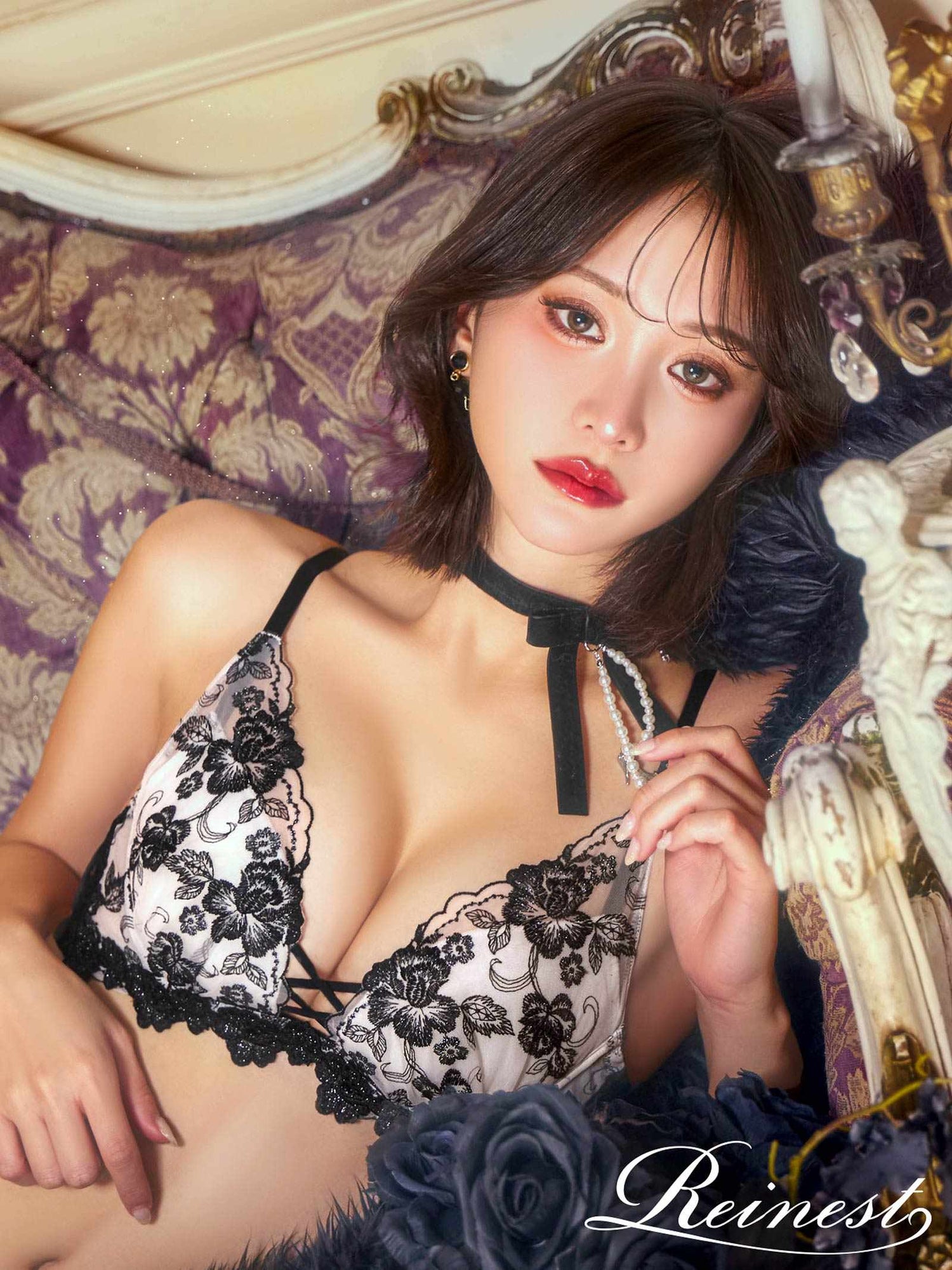 2/18新作!ラディアントブロッサムブラジャー&amp;バック透けフルバックショーツ