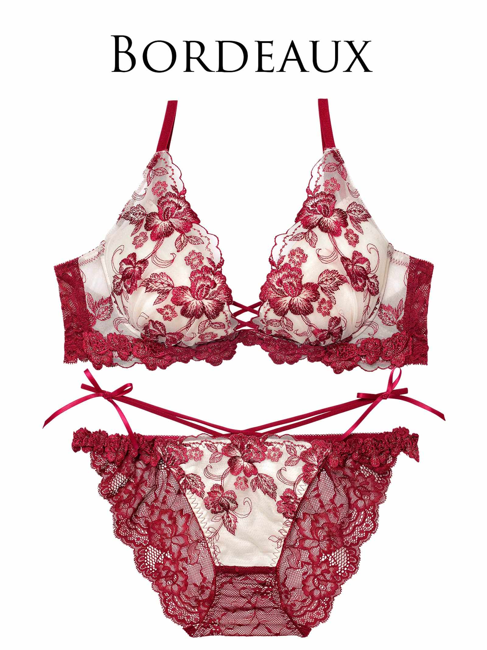 2/18新作!ラディアントブロッサムブラジャー&amp;バック透けフルバックショーツ