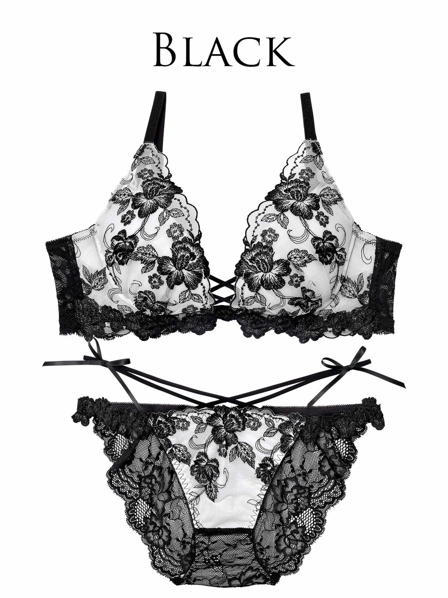 2/18新作!ラディアントブロッサムブラジャー&amp;バック透けフルバックショーツ