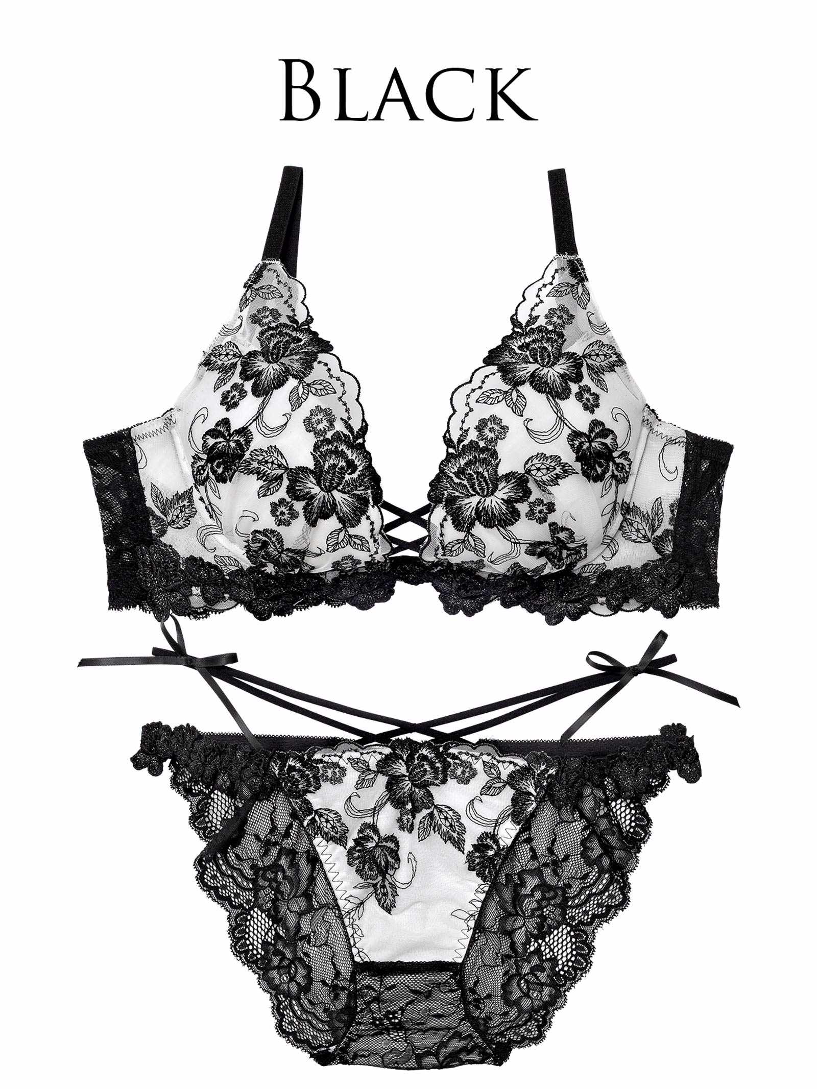 2/18新作!ラディアントブロッサムブラジャー&amp;バック透けフルバックショーツ