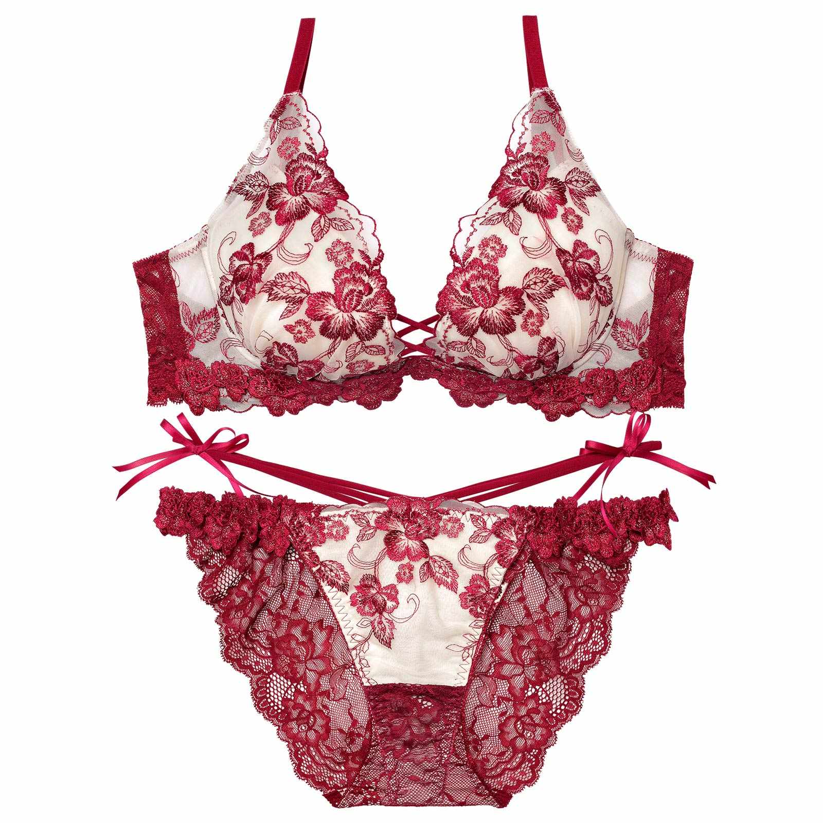 2/18新作!ラディアントブロッサムブラジャー&amp;バック透けフルバックショーツ