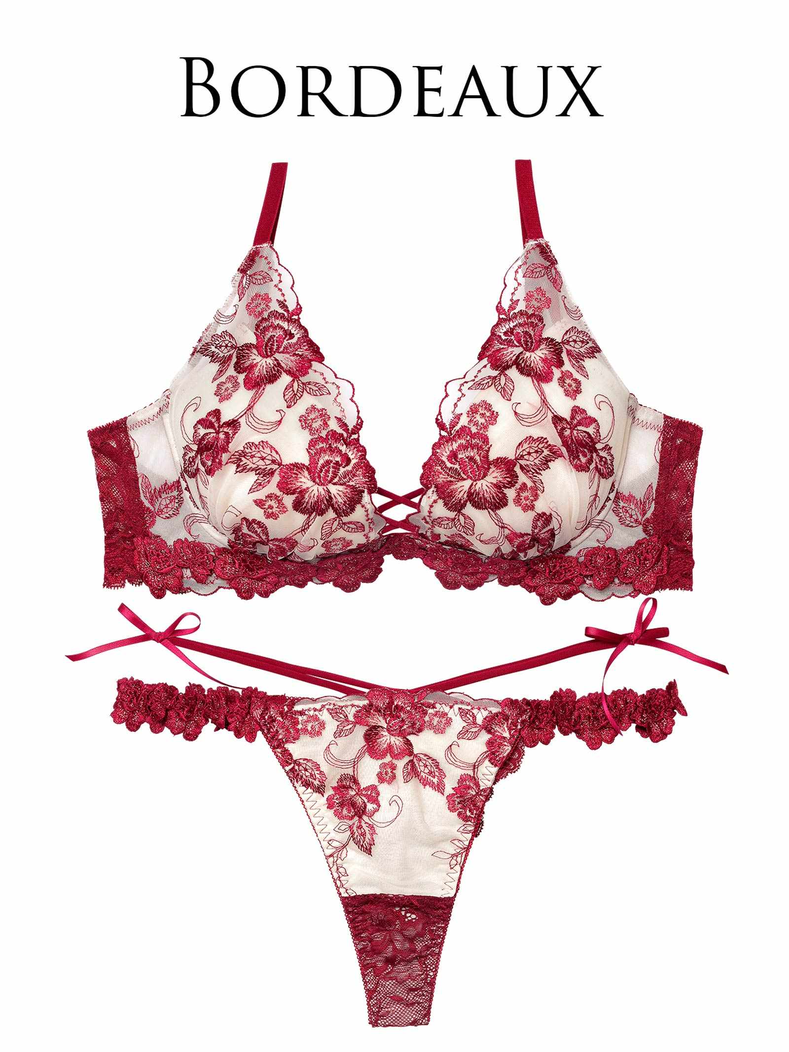 2/18新作!ラディアントブロッサムブラジャー&amp;バック透けTバックショーツ