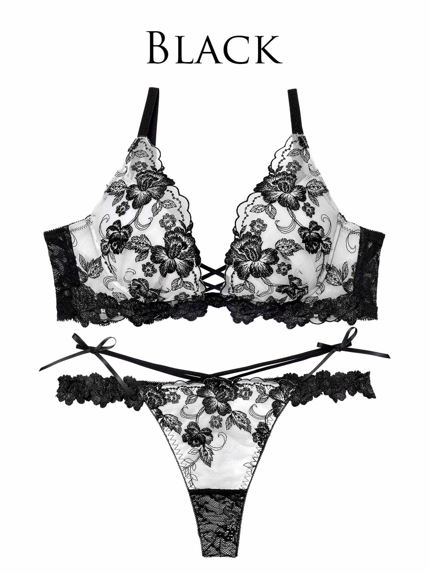 2/18新作!ラディアントブロッサムブラジャー&amp;バック透けTバックショーツ