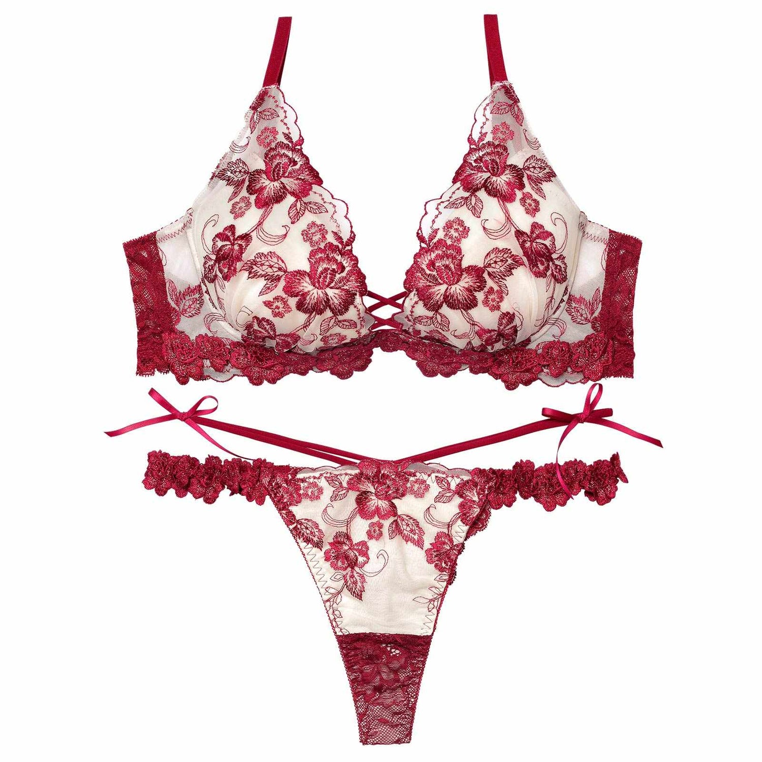 2/18新作!ラディアントブロッサムブラジャー&amp;バック透けTバックショーツ