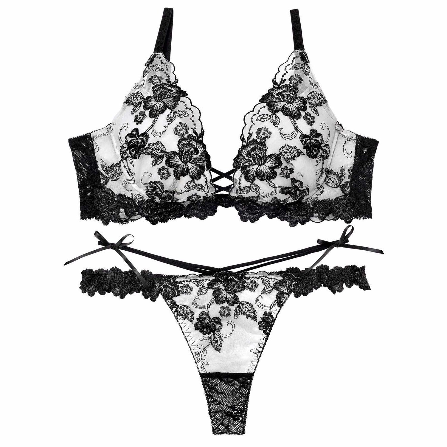 2/18新作!ラディアントブロッサムブラジャー&amp;バック透けTバックショーツ