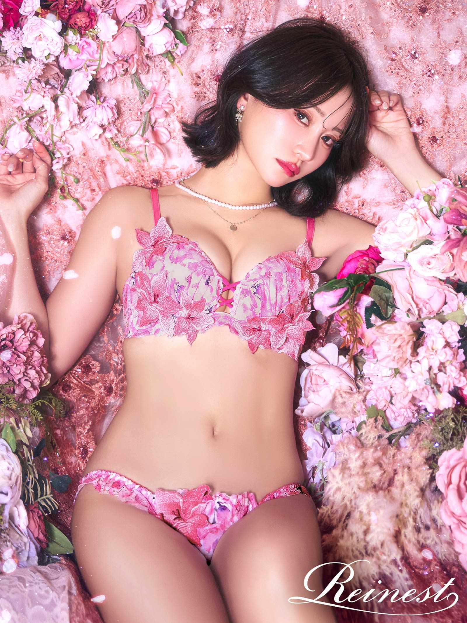 5/9再販!ルミナスリリーブロッサムブラジャー&amp;バック透けフルバックショーツ