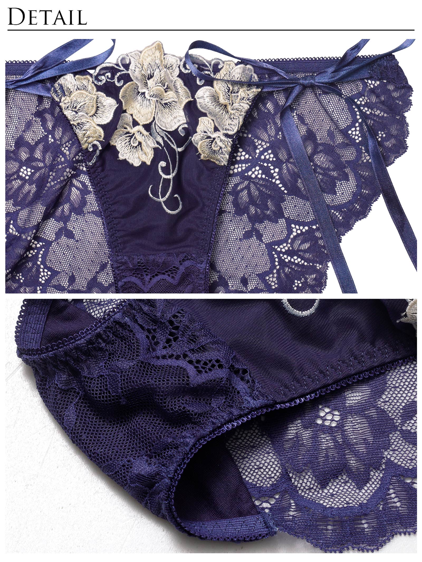 12/3新作!エターナル リッチローズブラジャー&amp;サイド紐バック透けフルバックショーツ