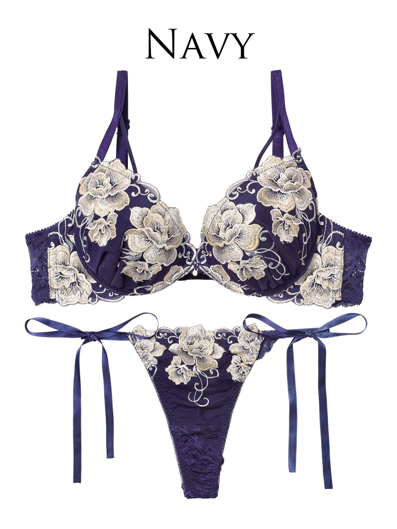 12/3新作!エターナル リッチローズブラジャー&amp;サイド紐バック透けTバックショーツ