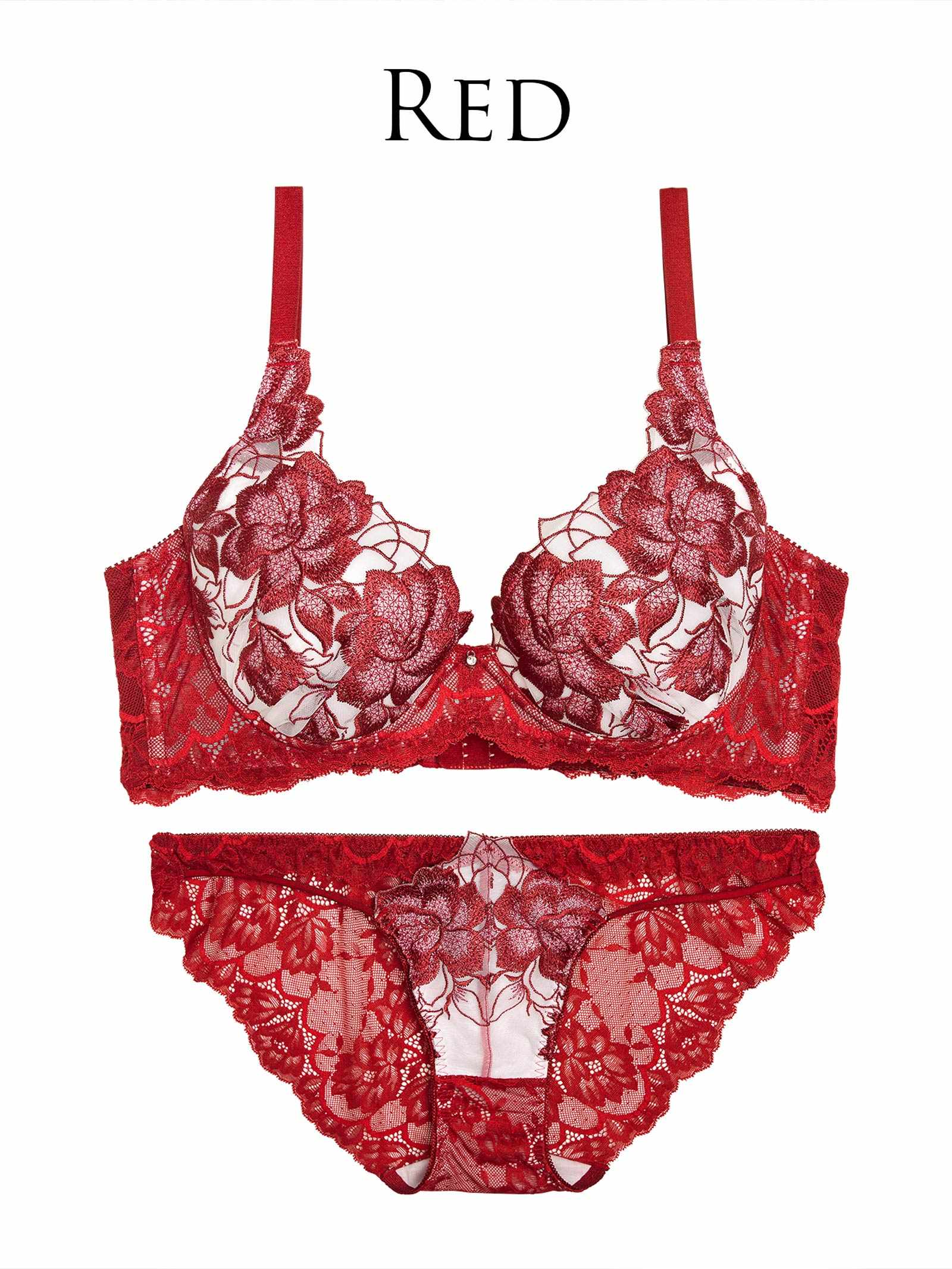 11/21新作!グラマラスピオニーカットストリング育乳脇高★魔法のブラジャー&amp;バック透けフルバックショーツ