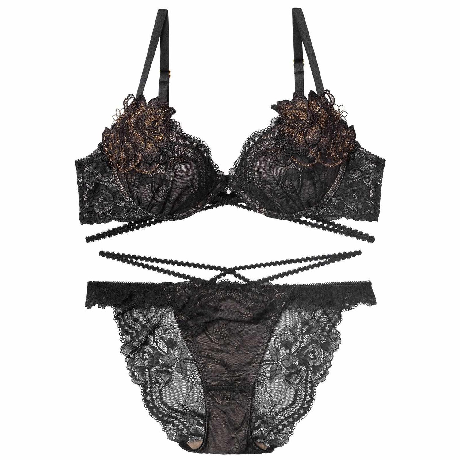 12/10新作!マジェスティックコードレースブラジャー&amp;バック透けフルバックショーツ