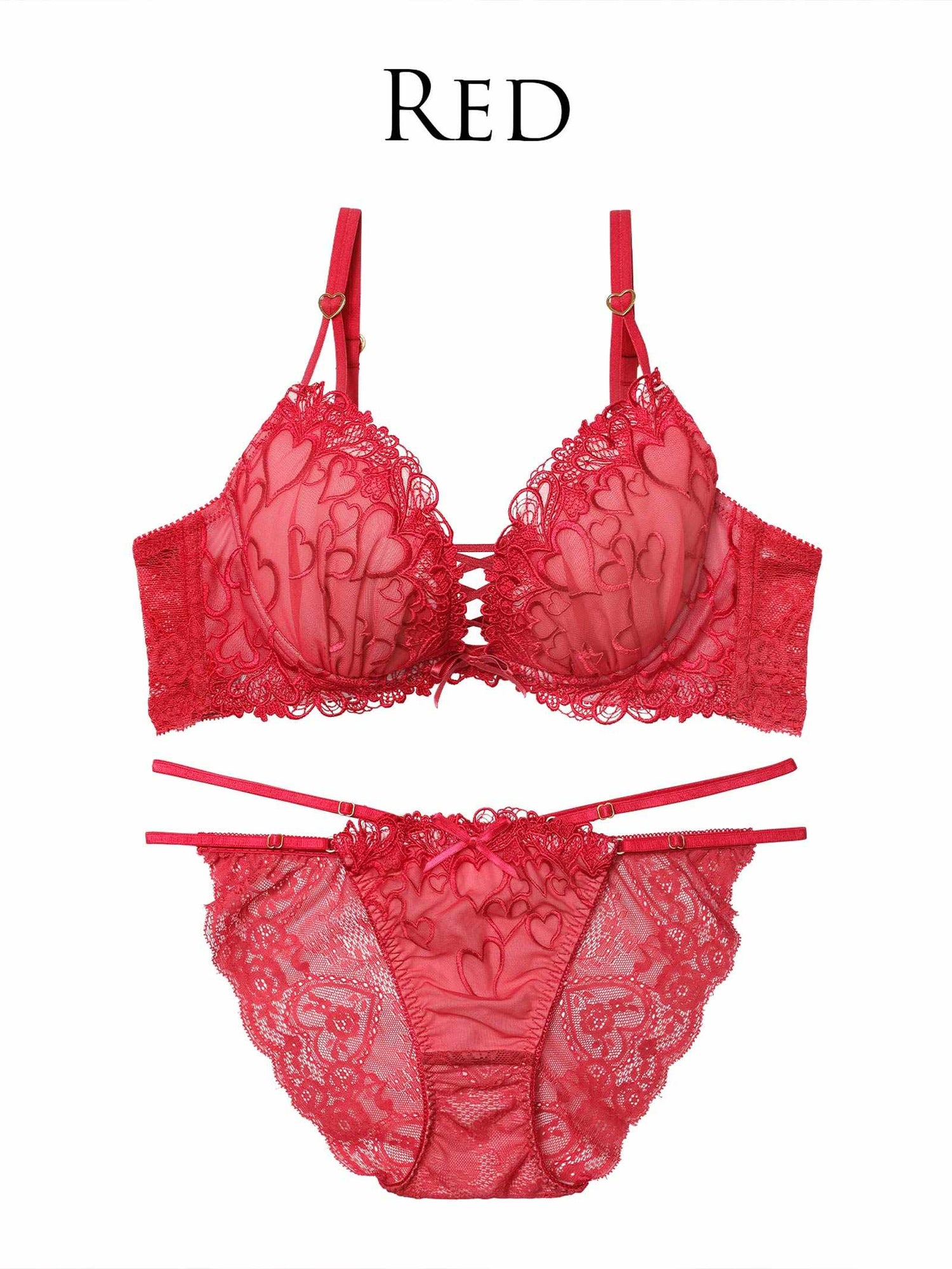 1/14新作!スピンドルクイーンハートブラジャー&amp;バック透けフルバックショーツ