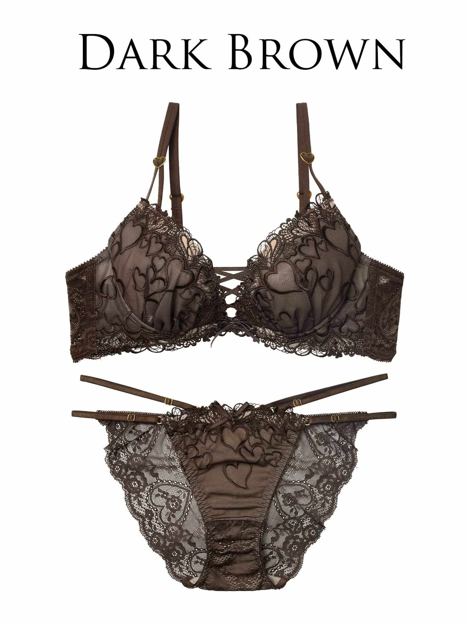 1/14新作!スピンドルクイーンハートブラジャー&amp;バック透けフルバックショーツ