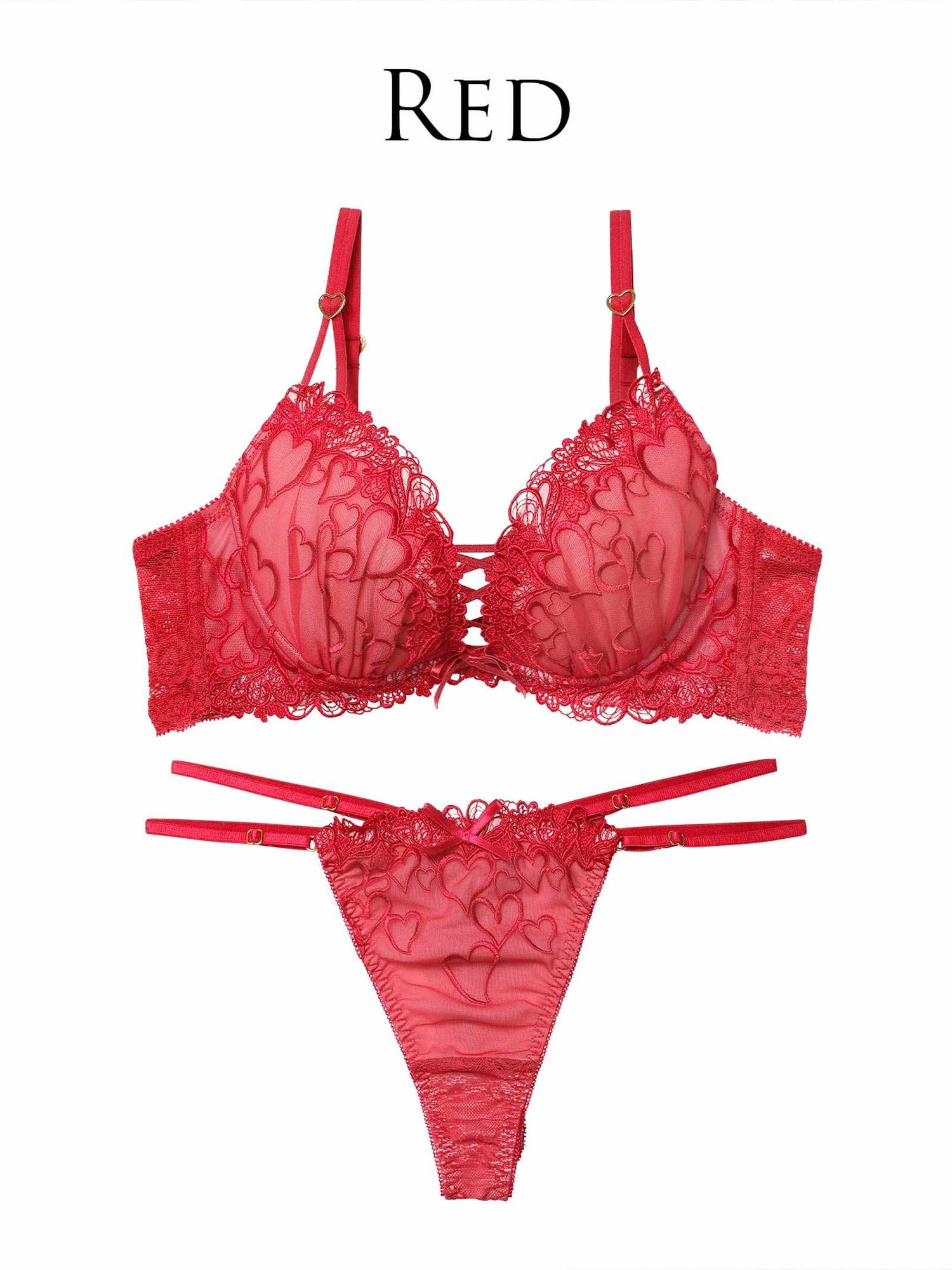 1/14新作!スピンドルクイーンハートブラジャー&amp;バック透けTバックショーツ